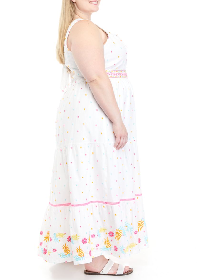 Plus Size Sleeveless Tie Back Maxi Dress 
