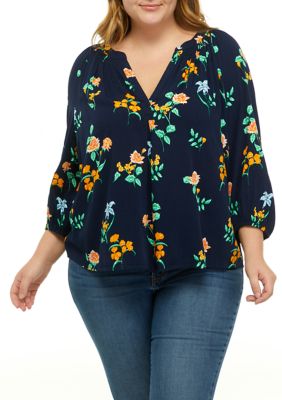 Crown & Ivy™ Women's 3/4 Sleeve Peasant Top | belk