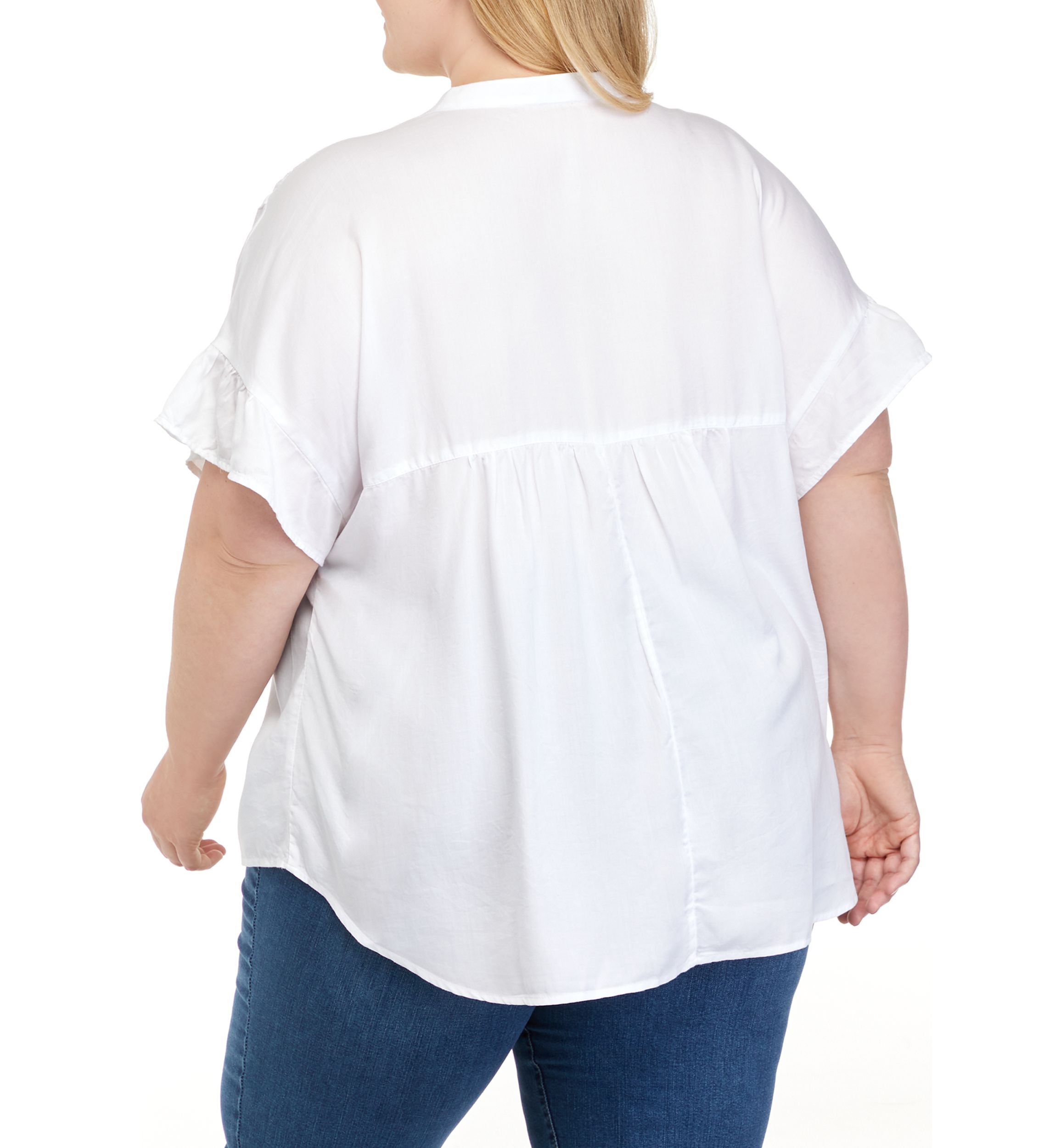 Plus Size Short Sleeve Popover Top 