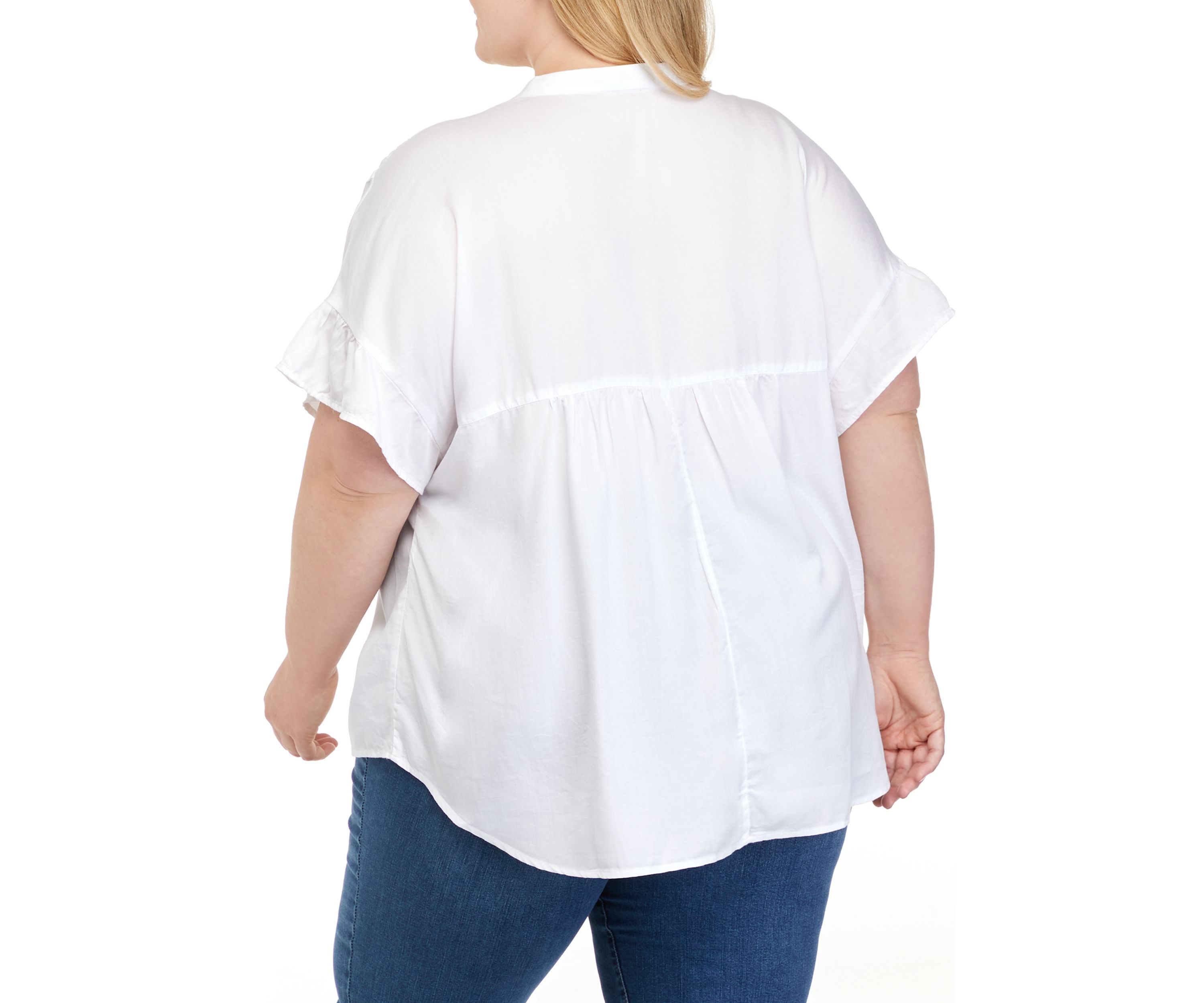 Plus Size Short Sleeve Popover Top 