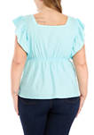 Plus Size Embroidered Bodice Top 