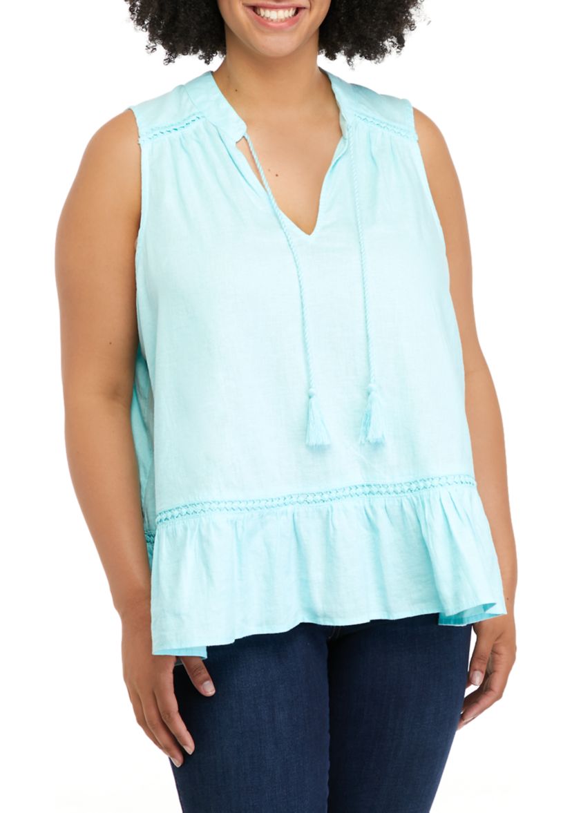Plus Size Crochet Peasant Top