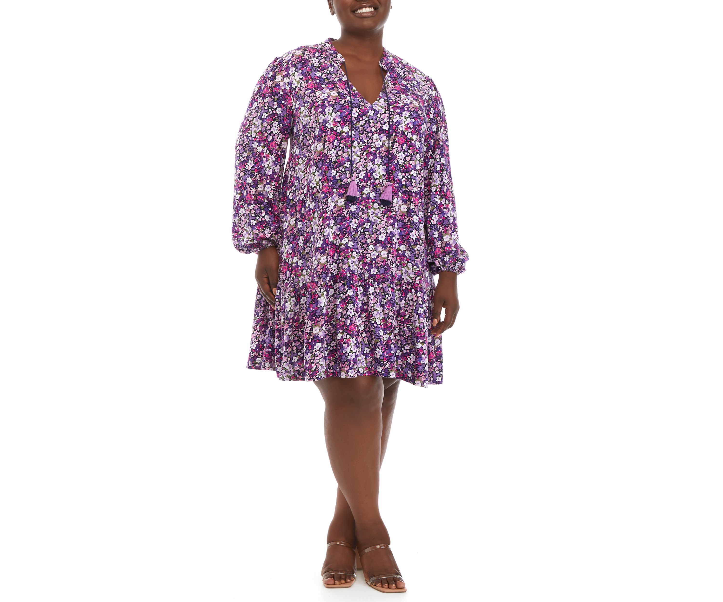 Plus Size Drop Waist Peasant Dress