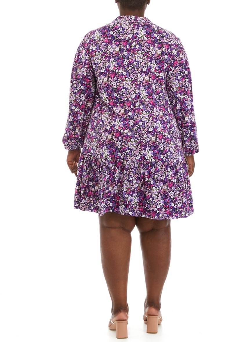 Plus Size Drop Waist Peasant Dress