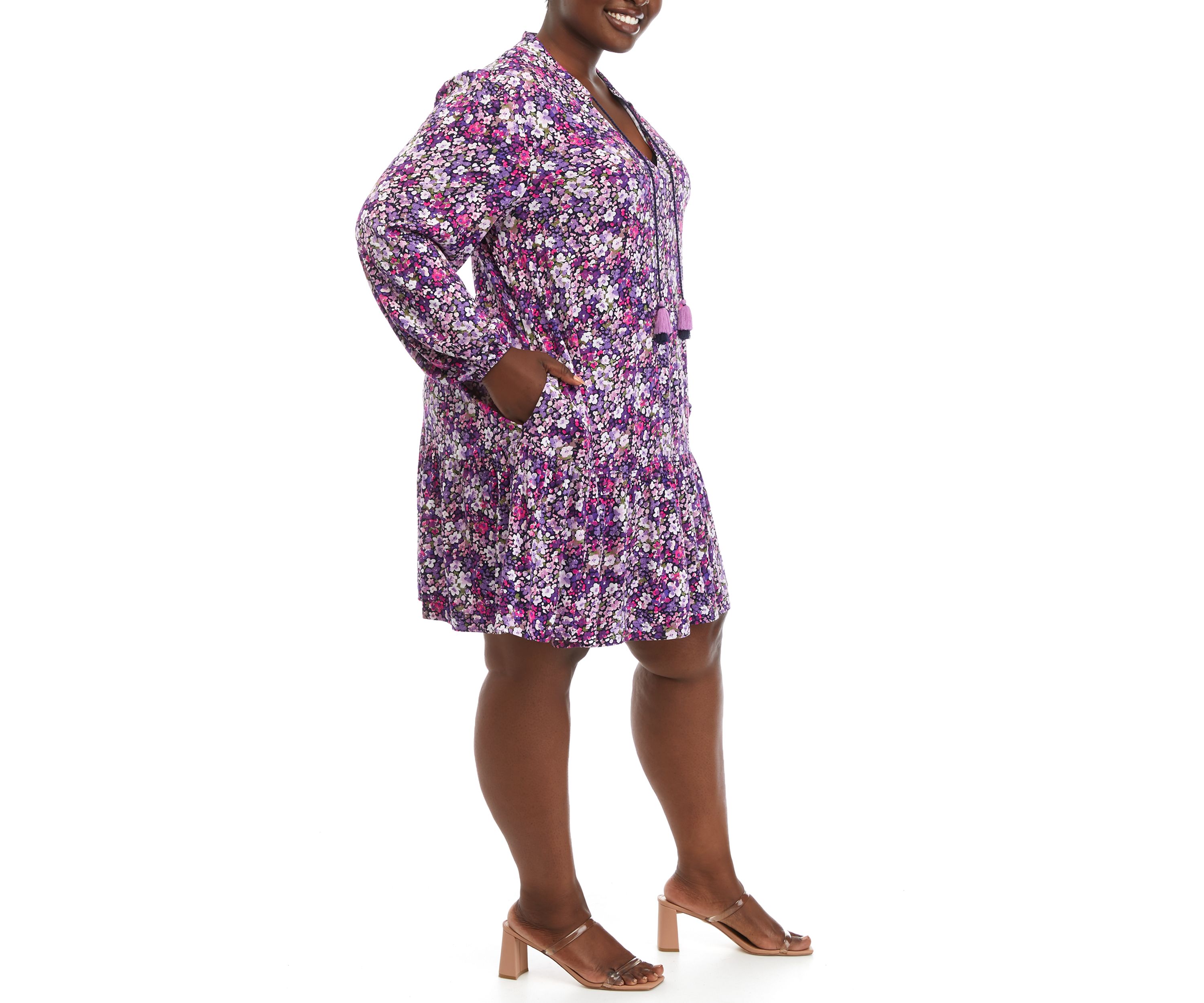 Plus Size Drop Waist Peasant Dress