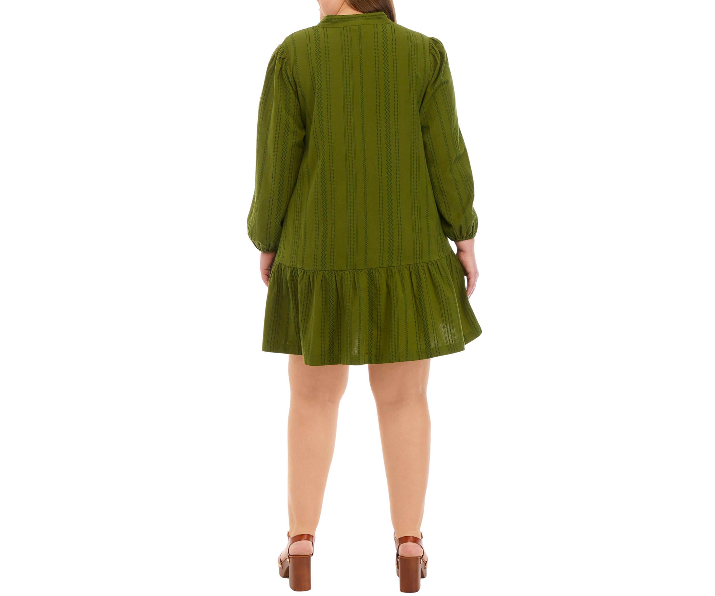 Plus Size Drop Waist Peasant Dress