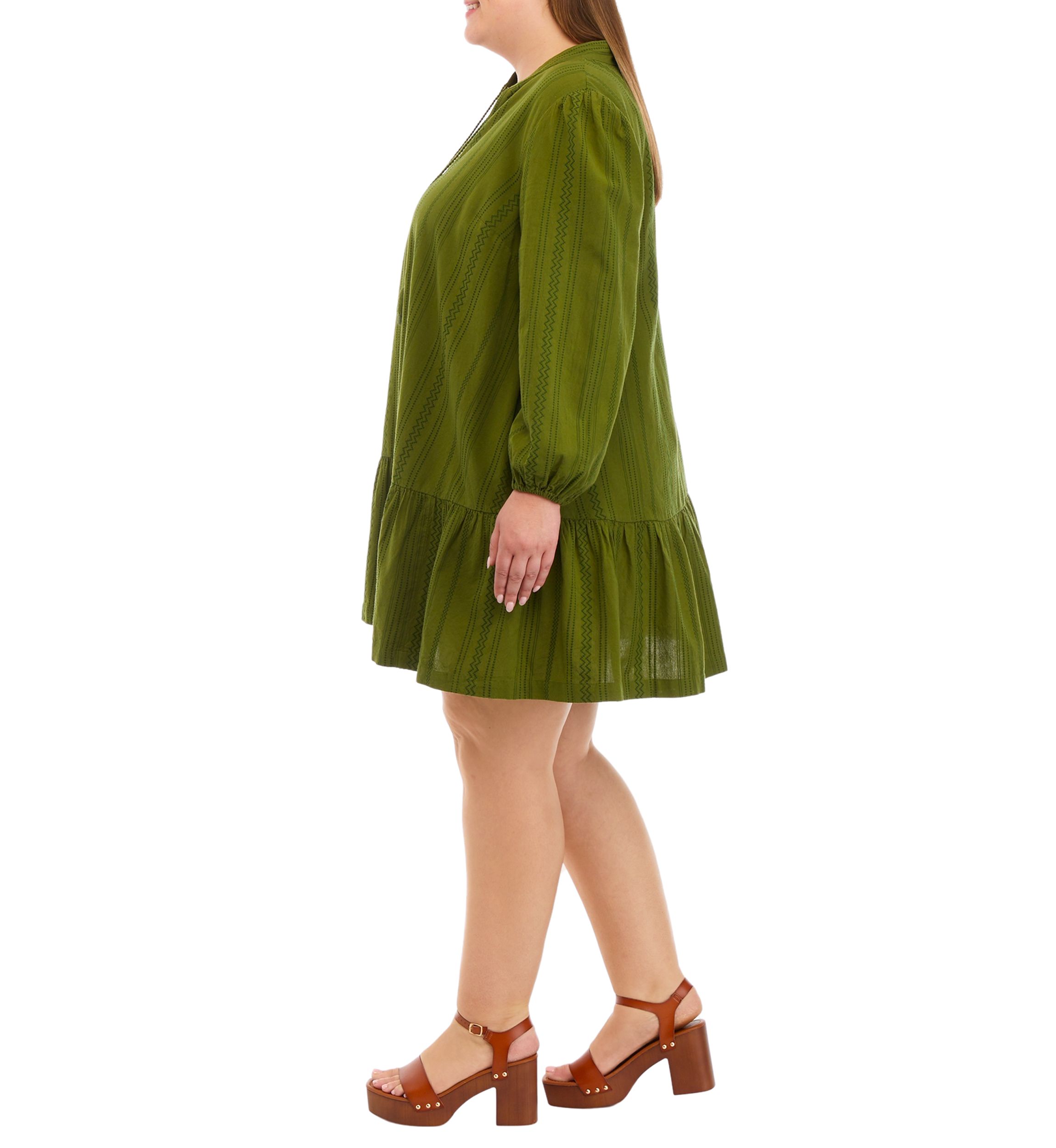 Plus Size Drop Waist Peasant Dress