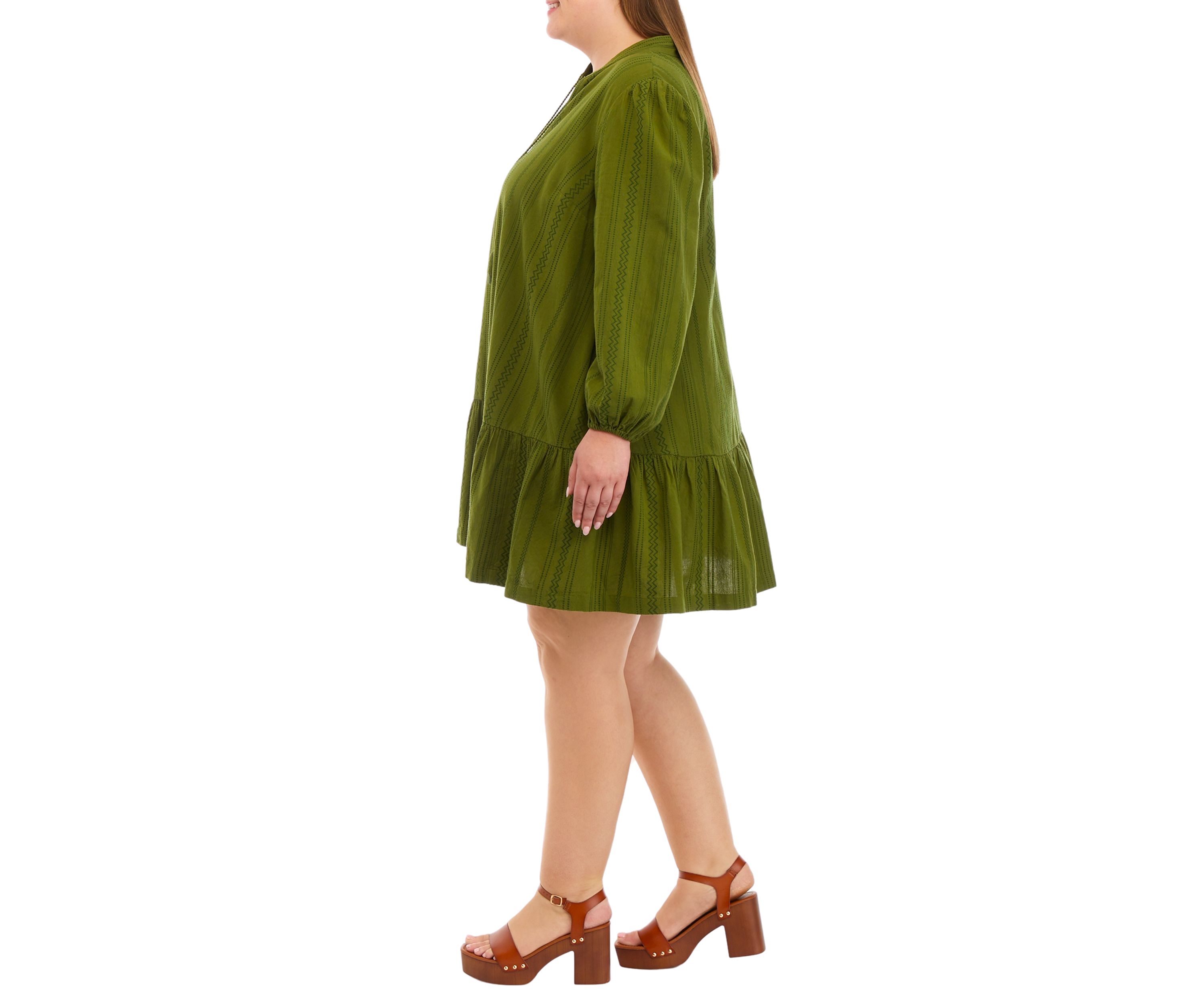 Plus Size Drop Waist Peasant Dress