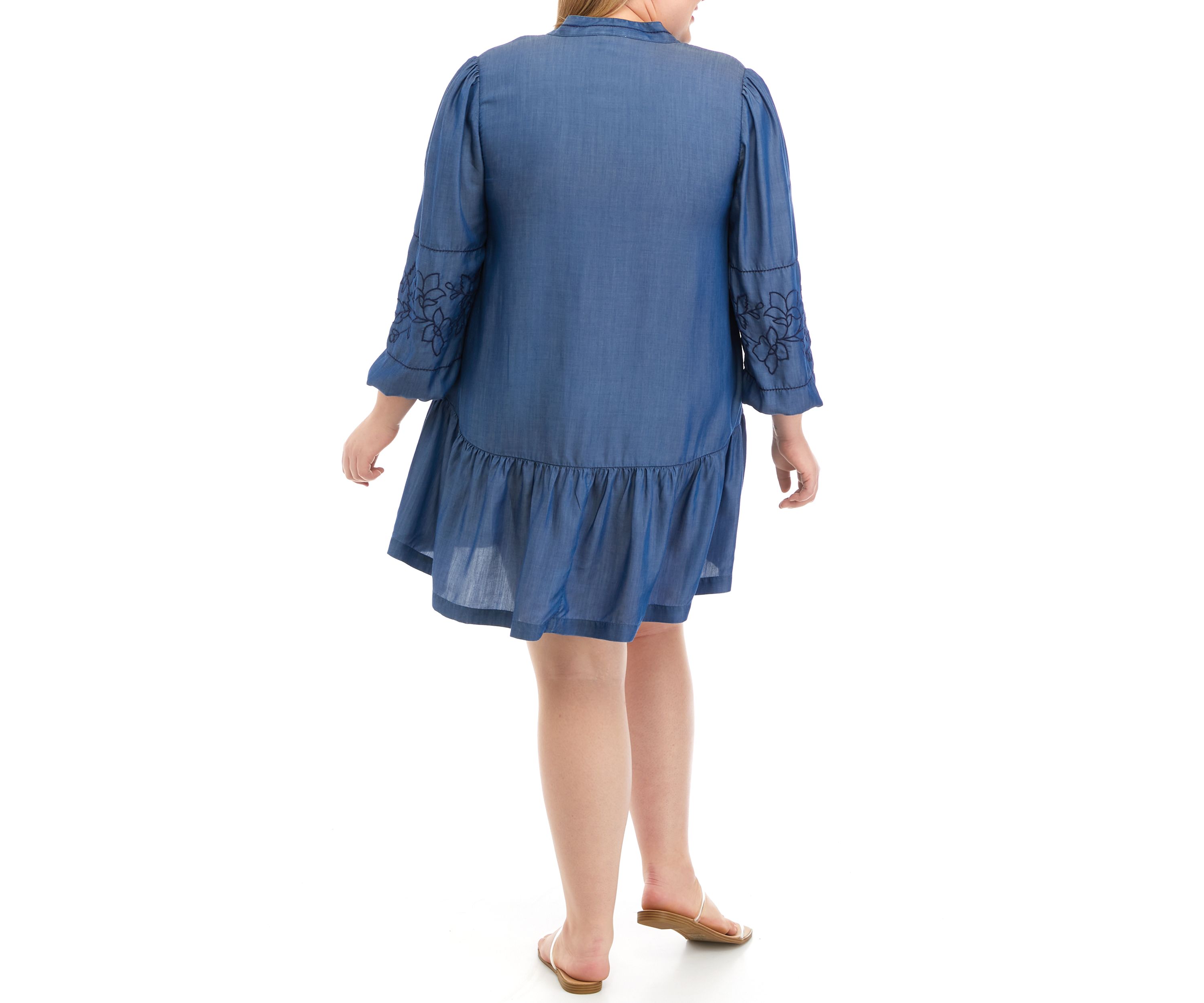 Plus Size Drop Waist Peasant Dress
