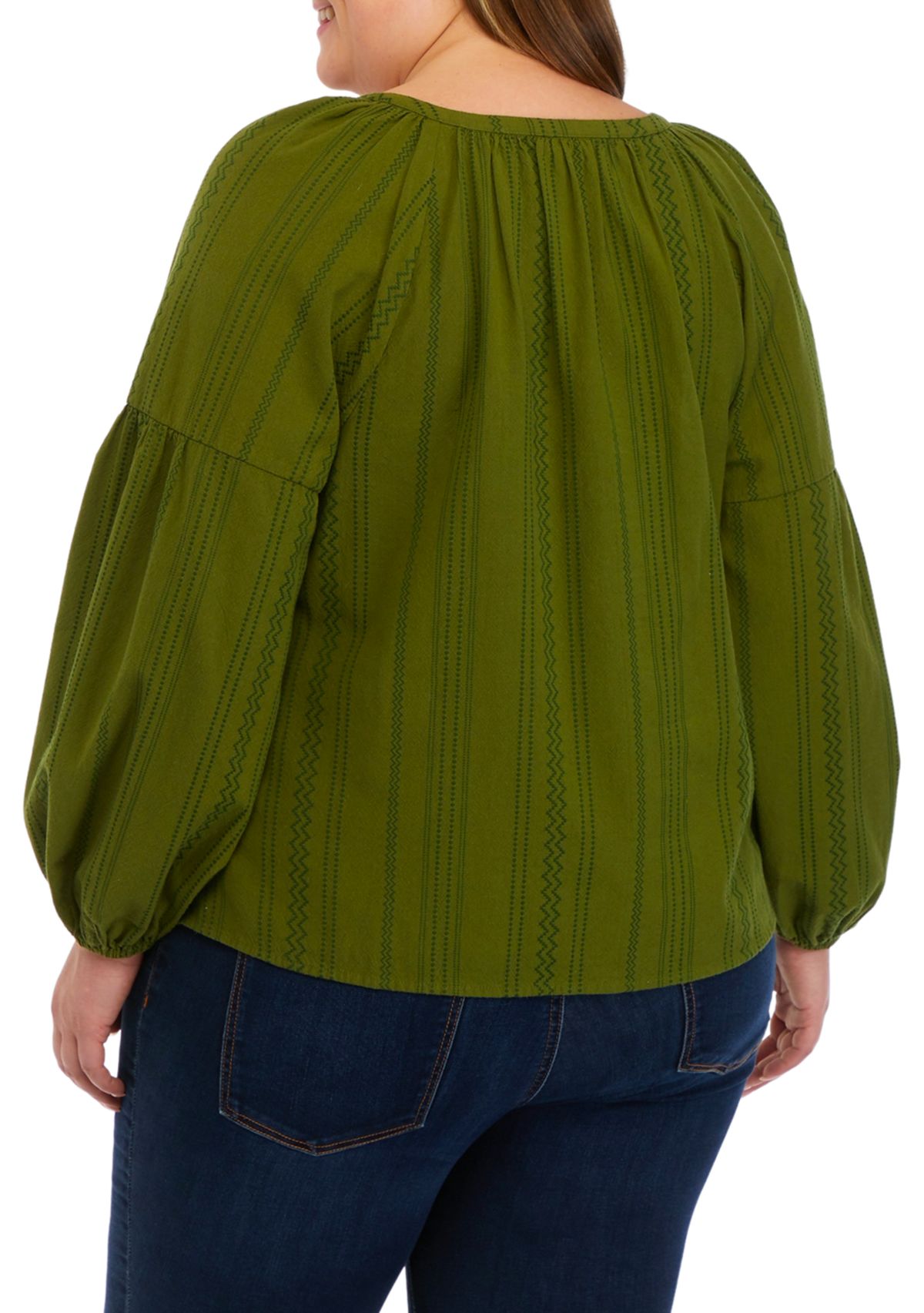 Plus Size Drop Shoulder Peasant Top