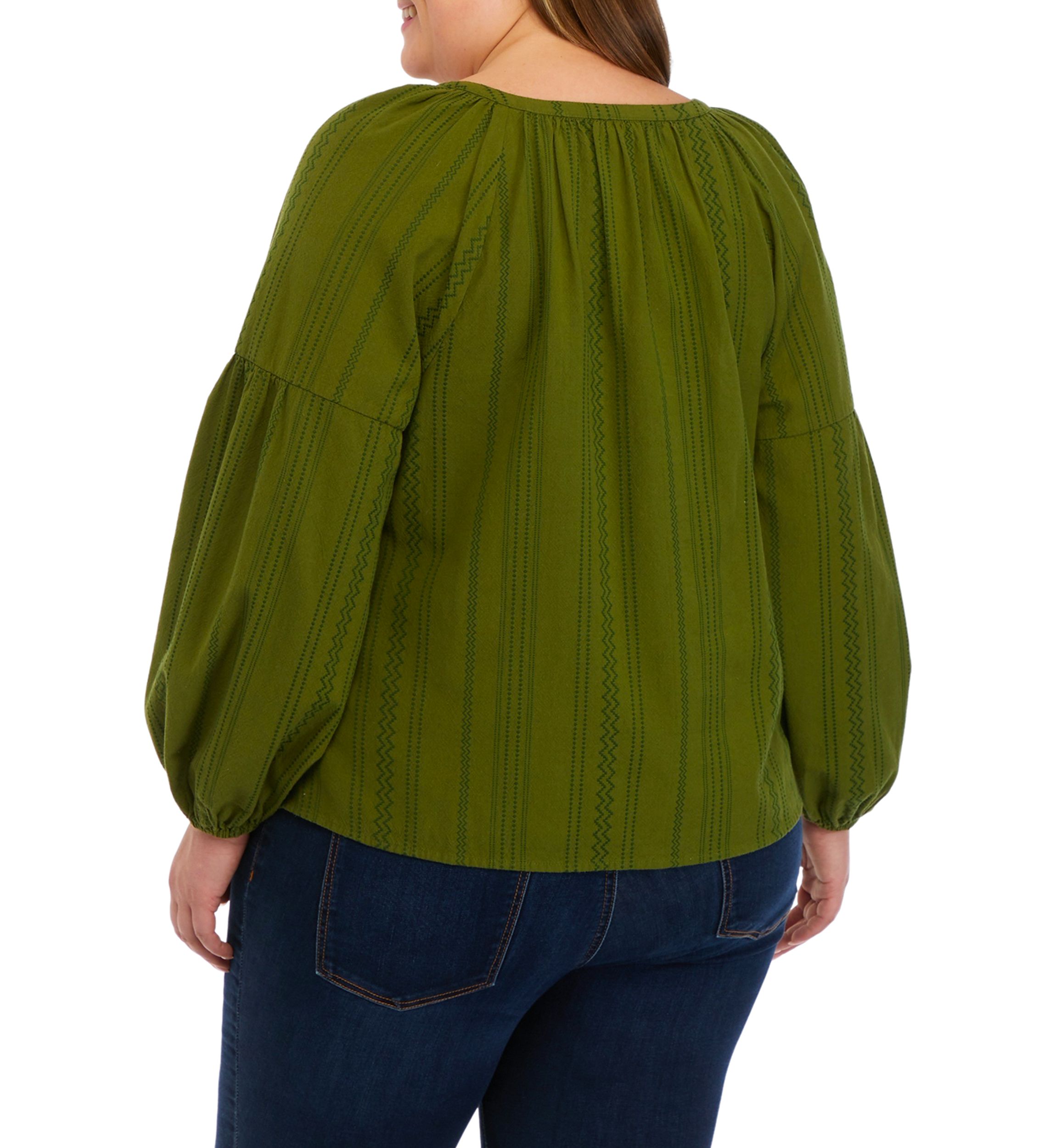 Plus Size Drop Shoulder Peasant Top