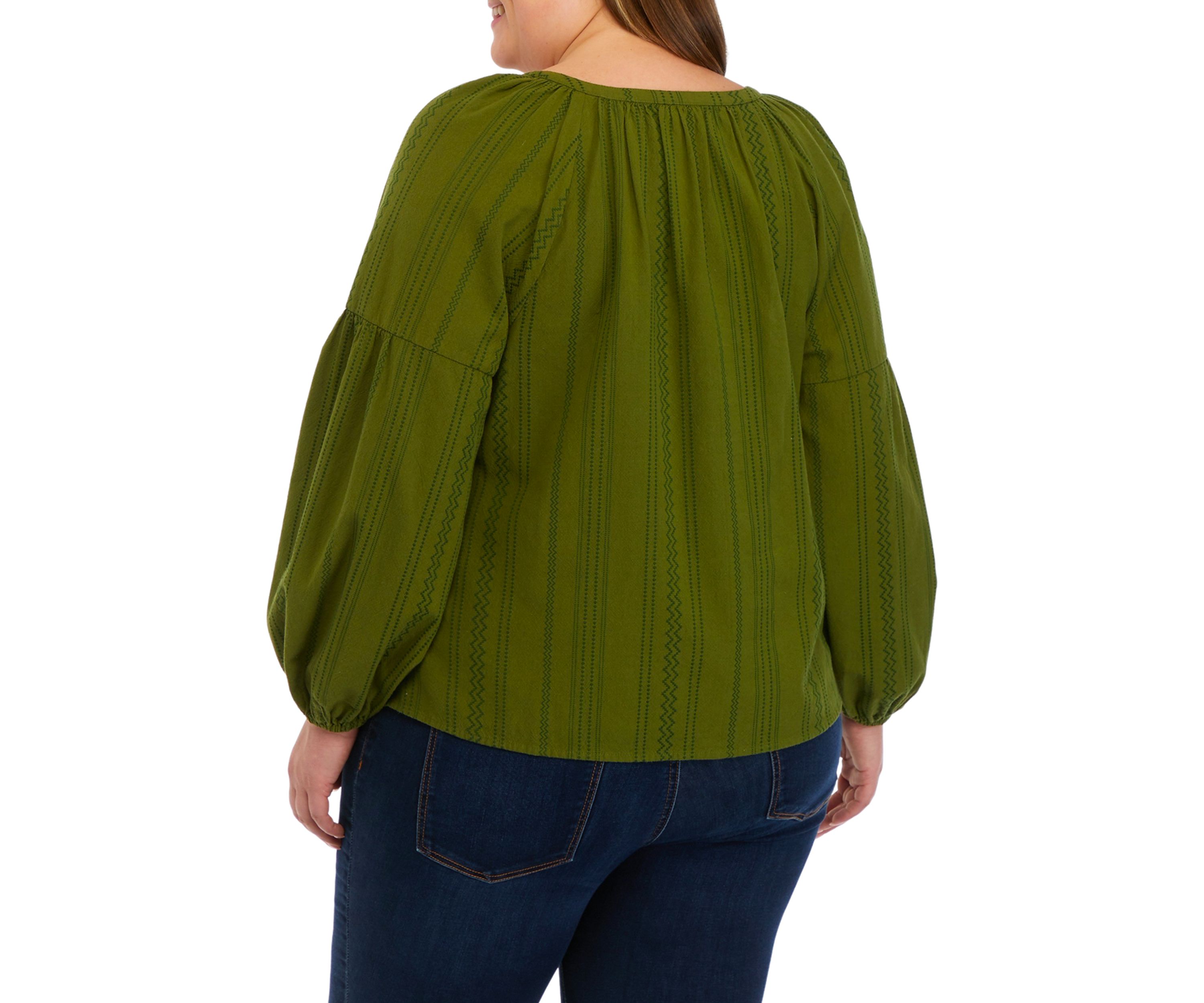 Plus Size Drop Shoulder Peasant Top