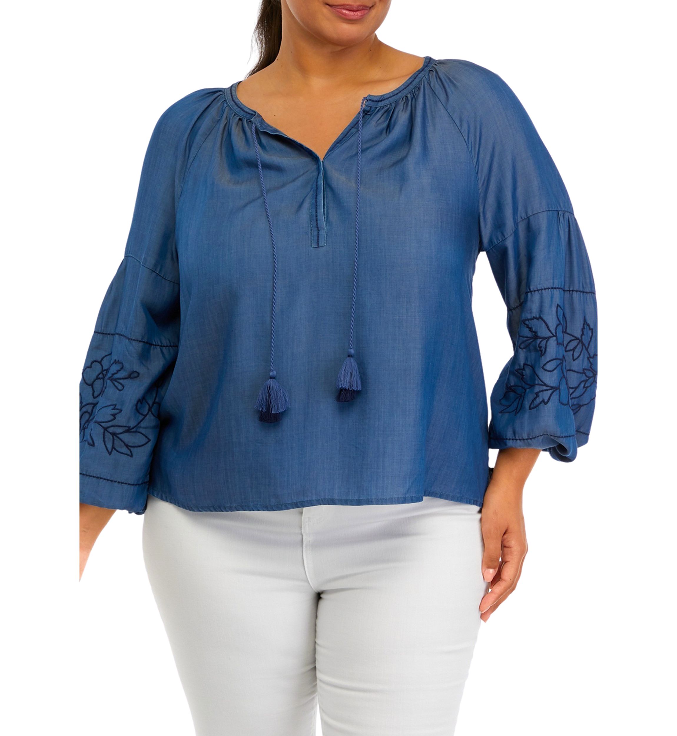 Plus Size Peasant Top