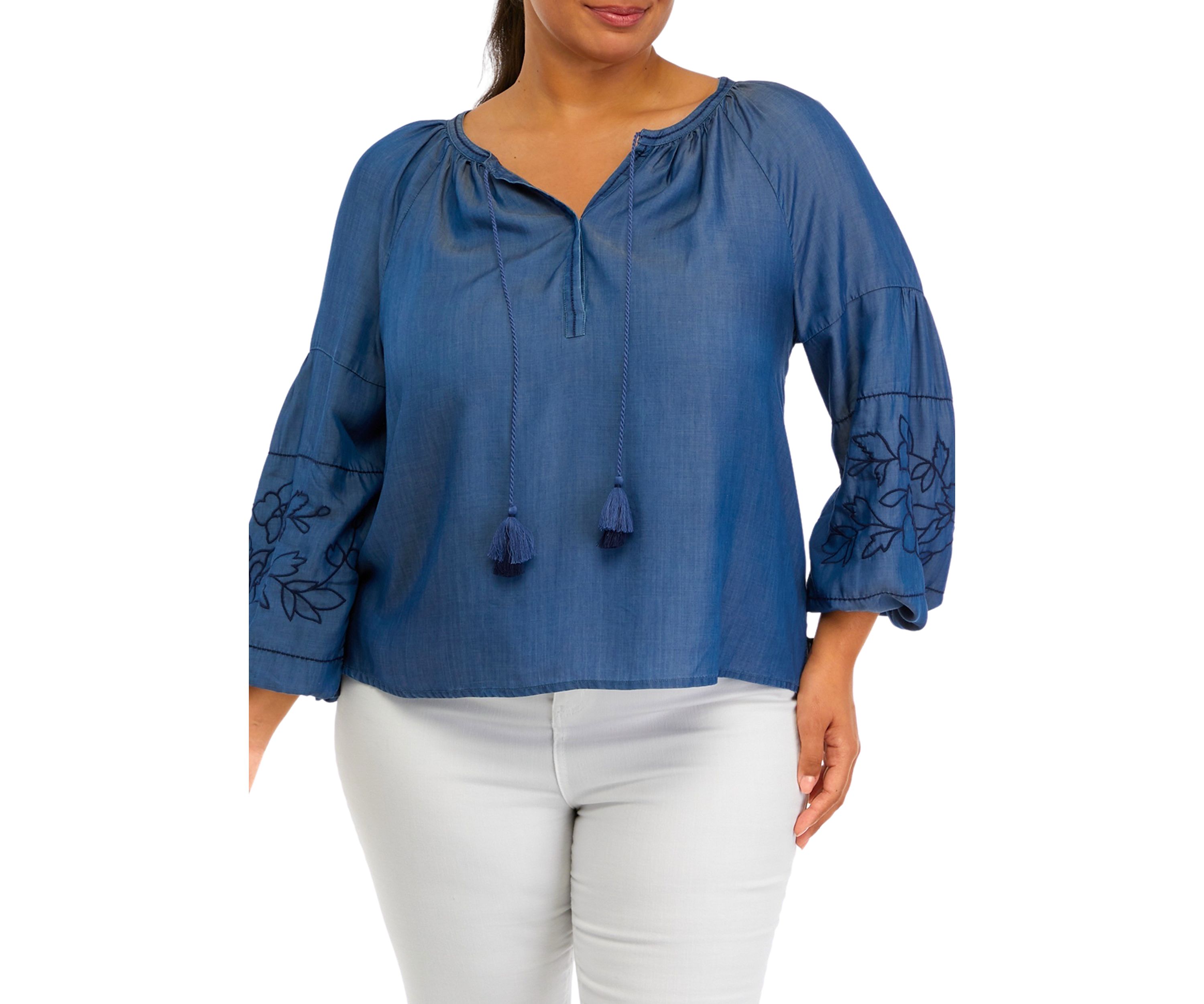 Plus Size Peasant Top