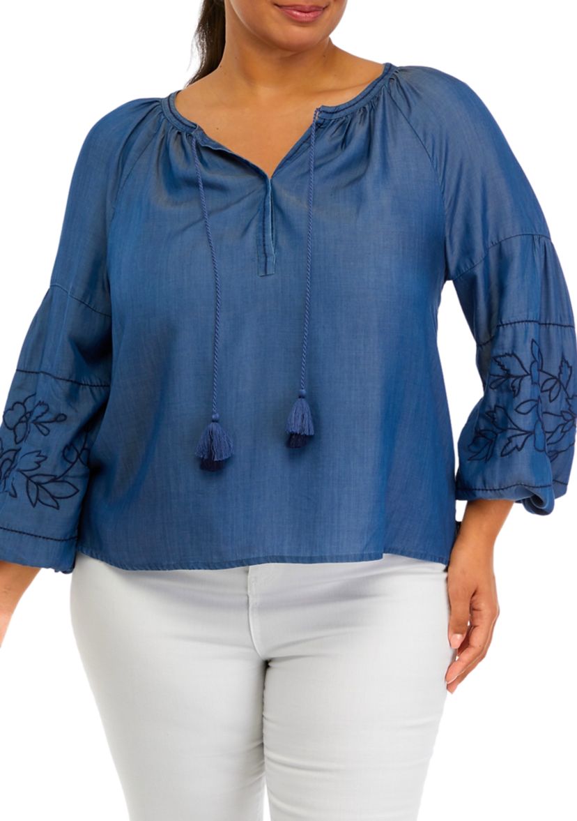 Plus Size Peasant Top
