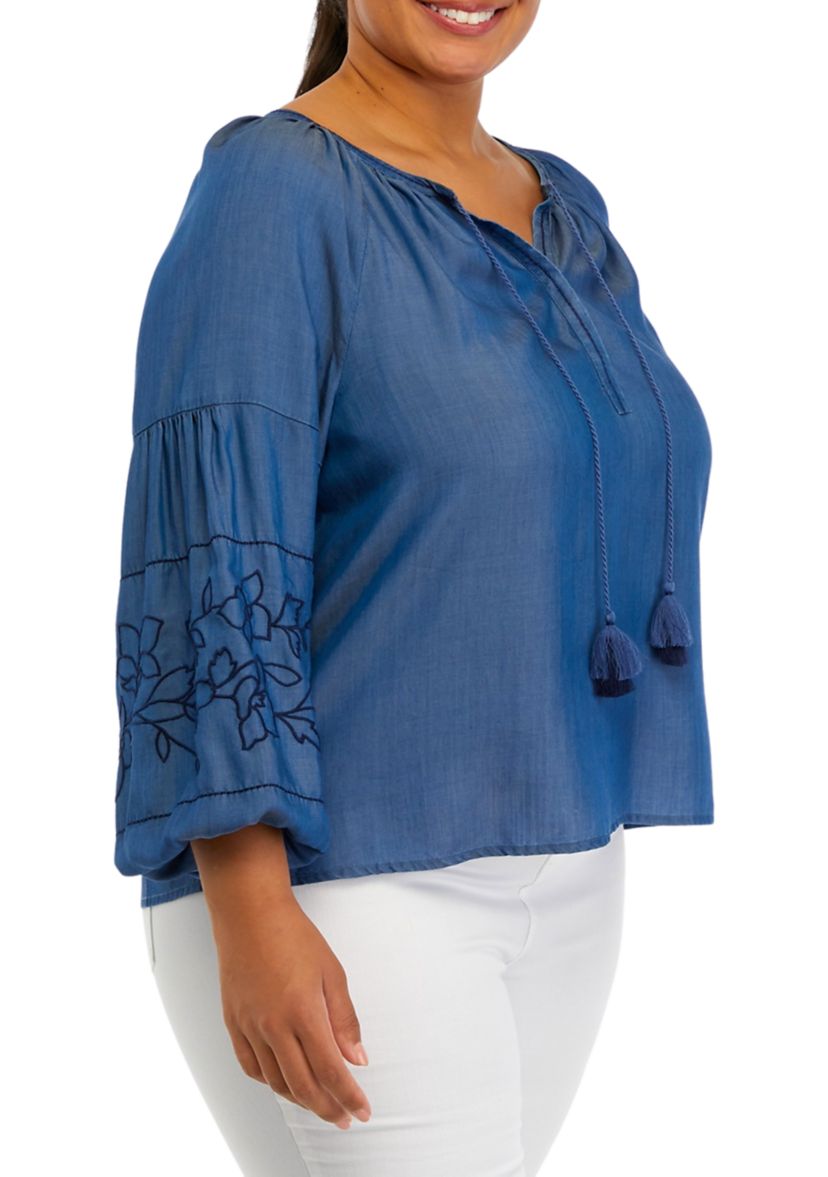 Plus Size Peasant Top