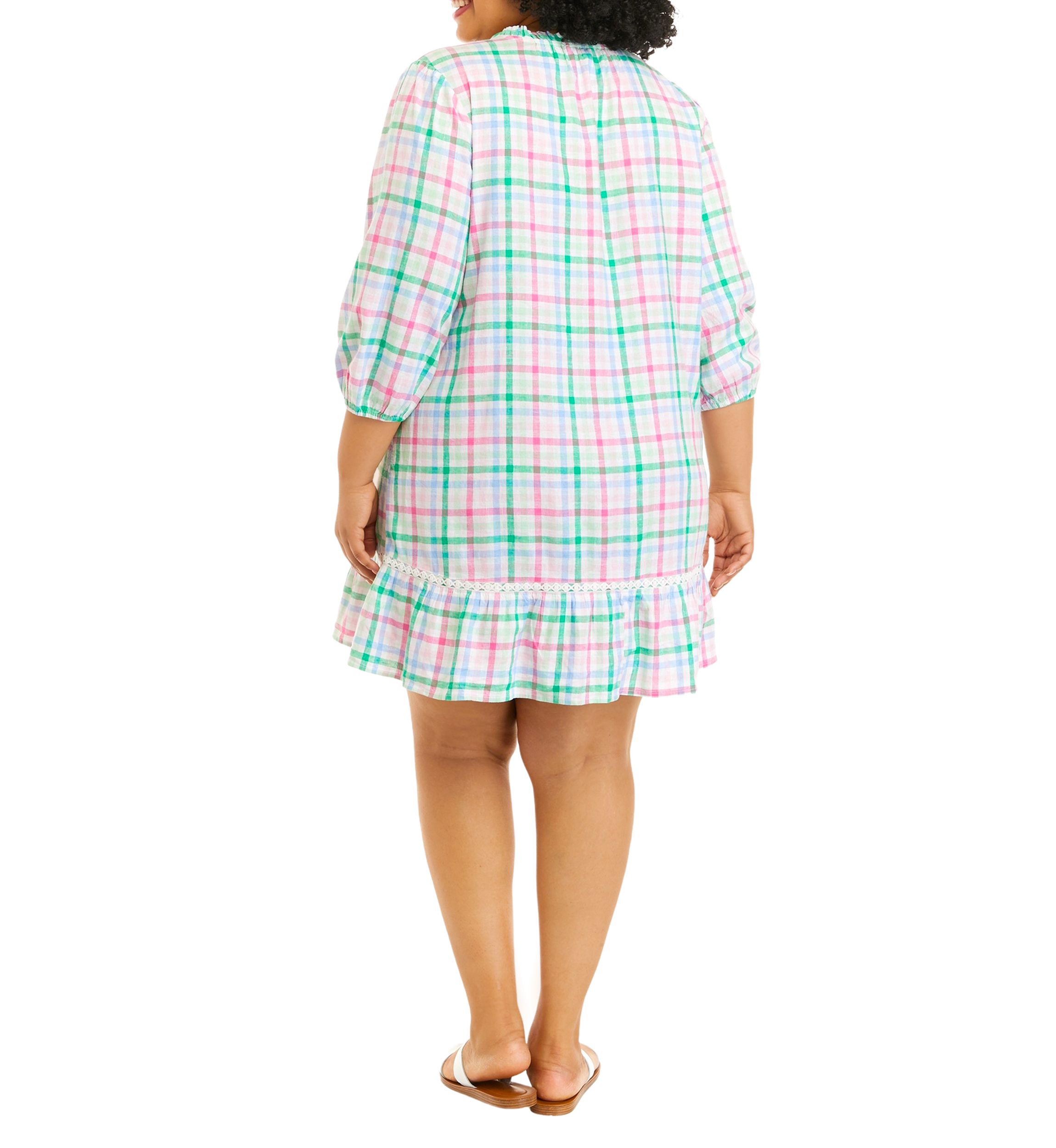 Plus Size 3/4 Sleeve Peasant Dress