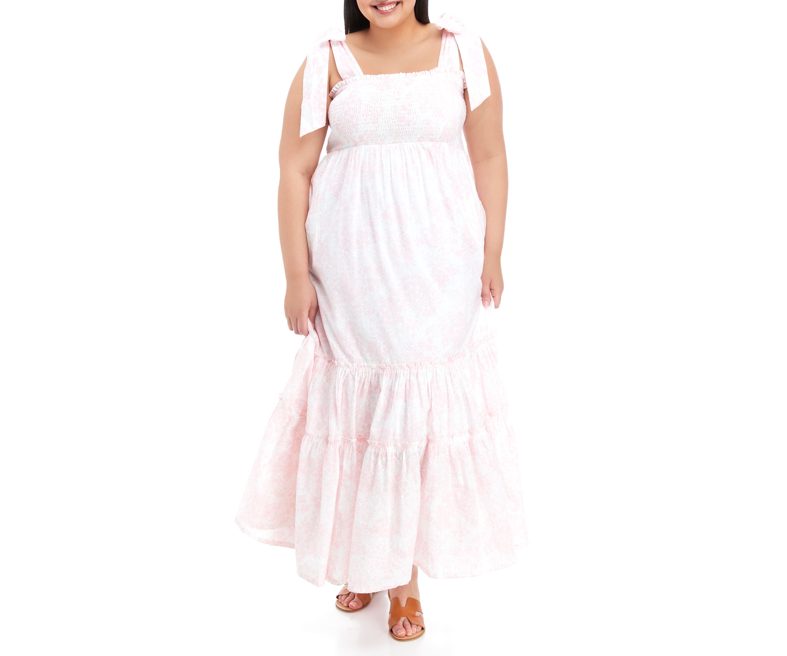 Plus Size Tie Shoulder Dress