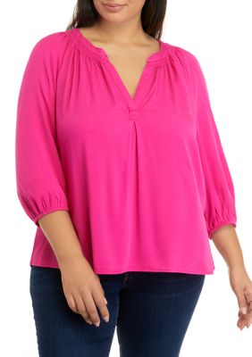 Hot Pink Plus Size Tops