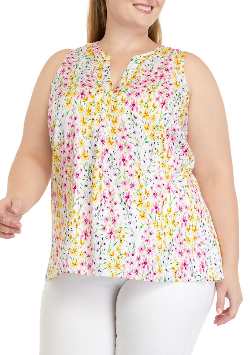 Plus Size Sleeveless Peasant Shirt