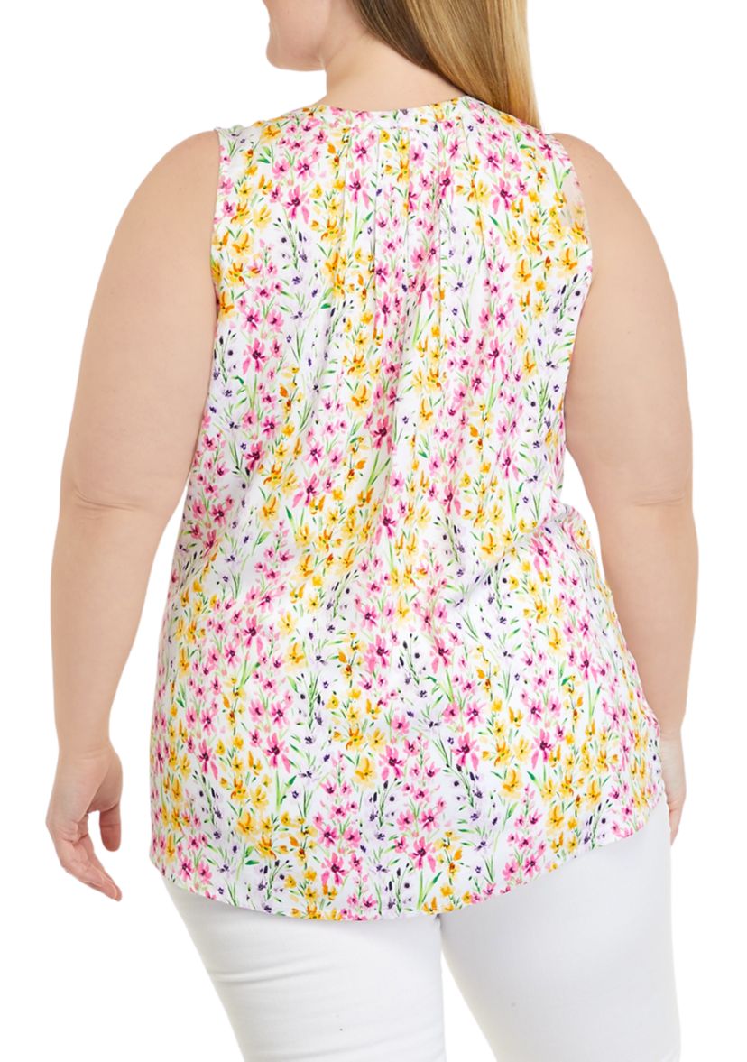 Plus Size Sleeveless Peasant Shirt