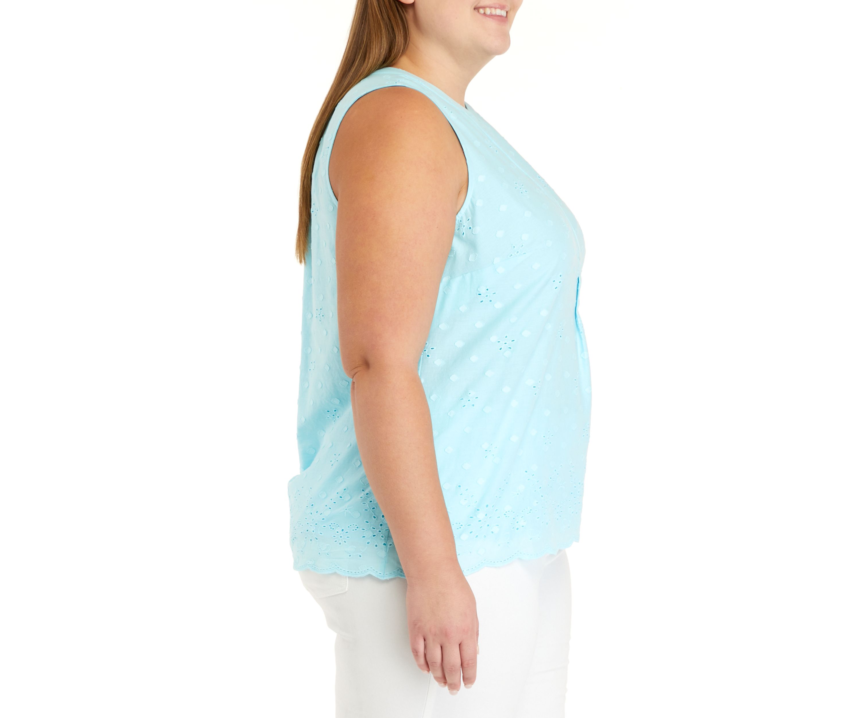 Plus Size Sleeveless  Peasant Top