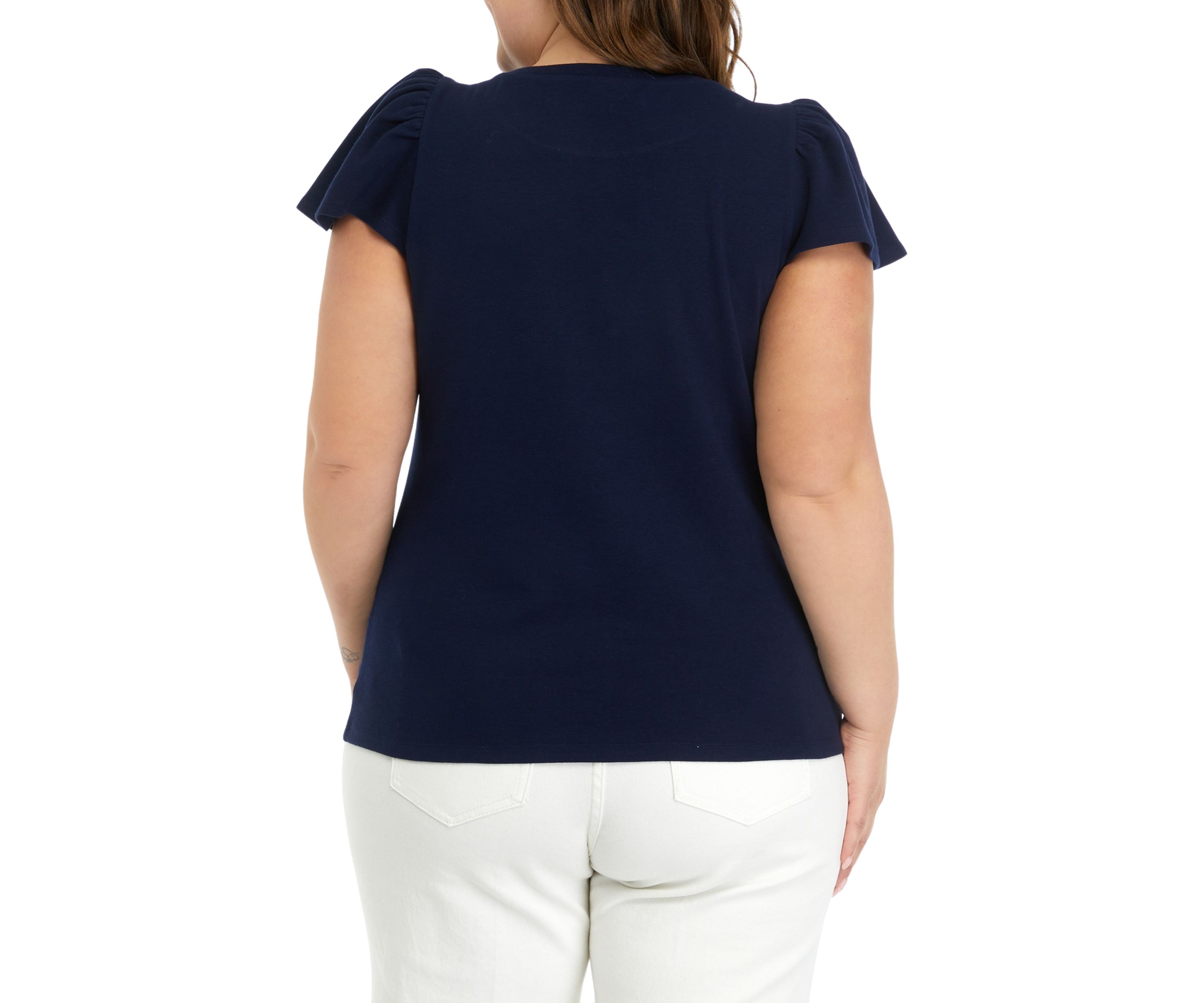 Plus Size Flutter Sleeve T-Shirt