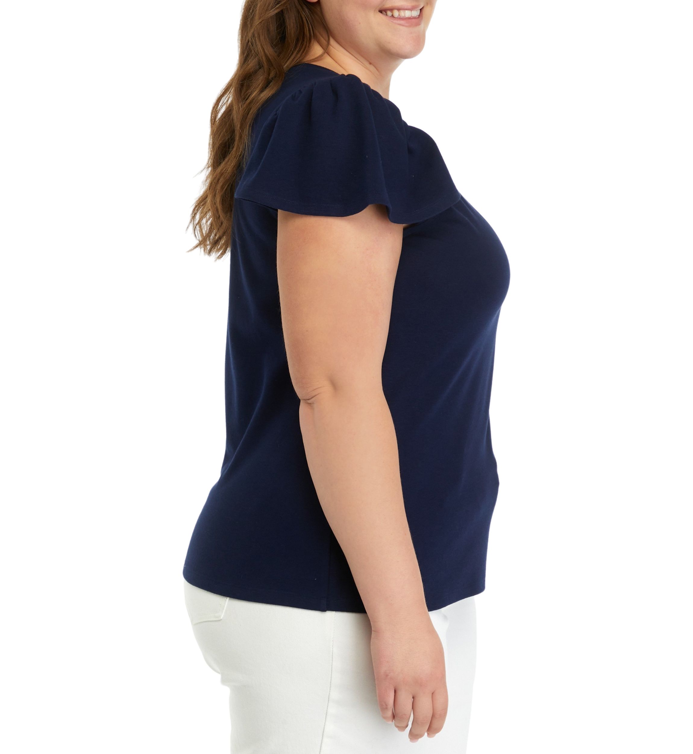 Plus Size Flutter Sleeve T-Shirt
