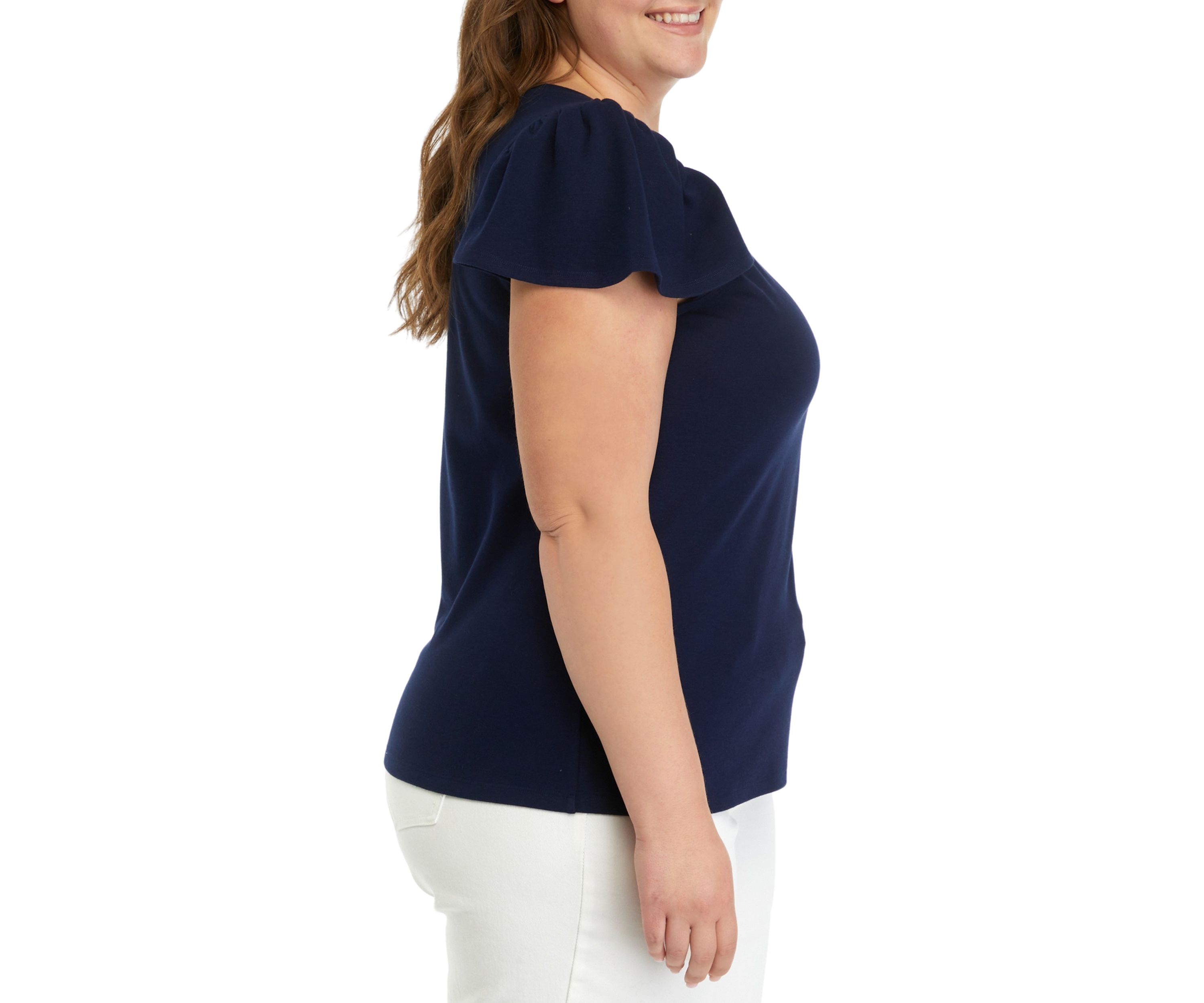Plus Size Flutter Sleeve T-Shirt