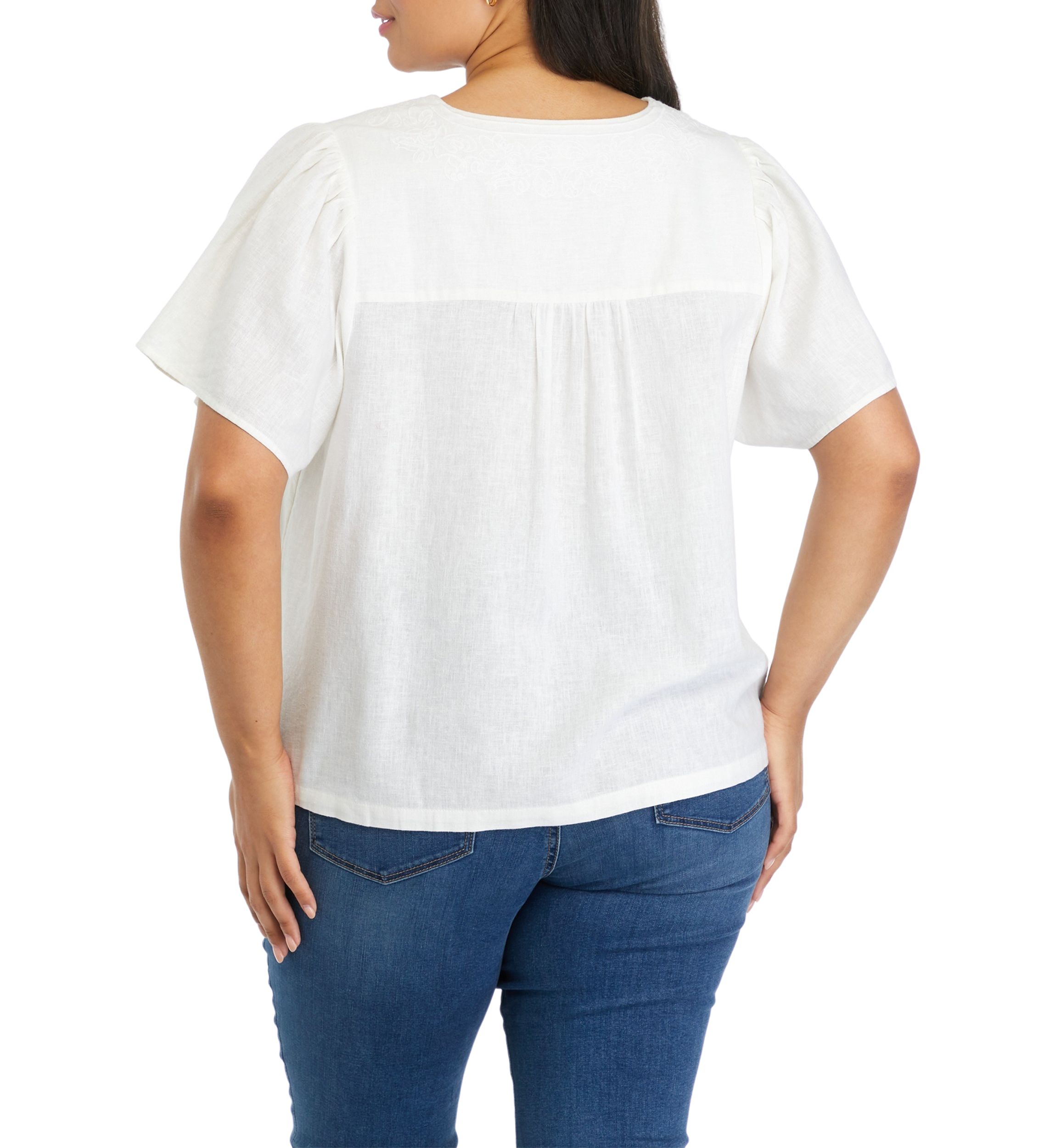 Plus Size Flutter Sleeve Top