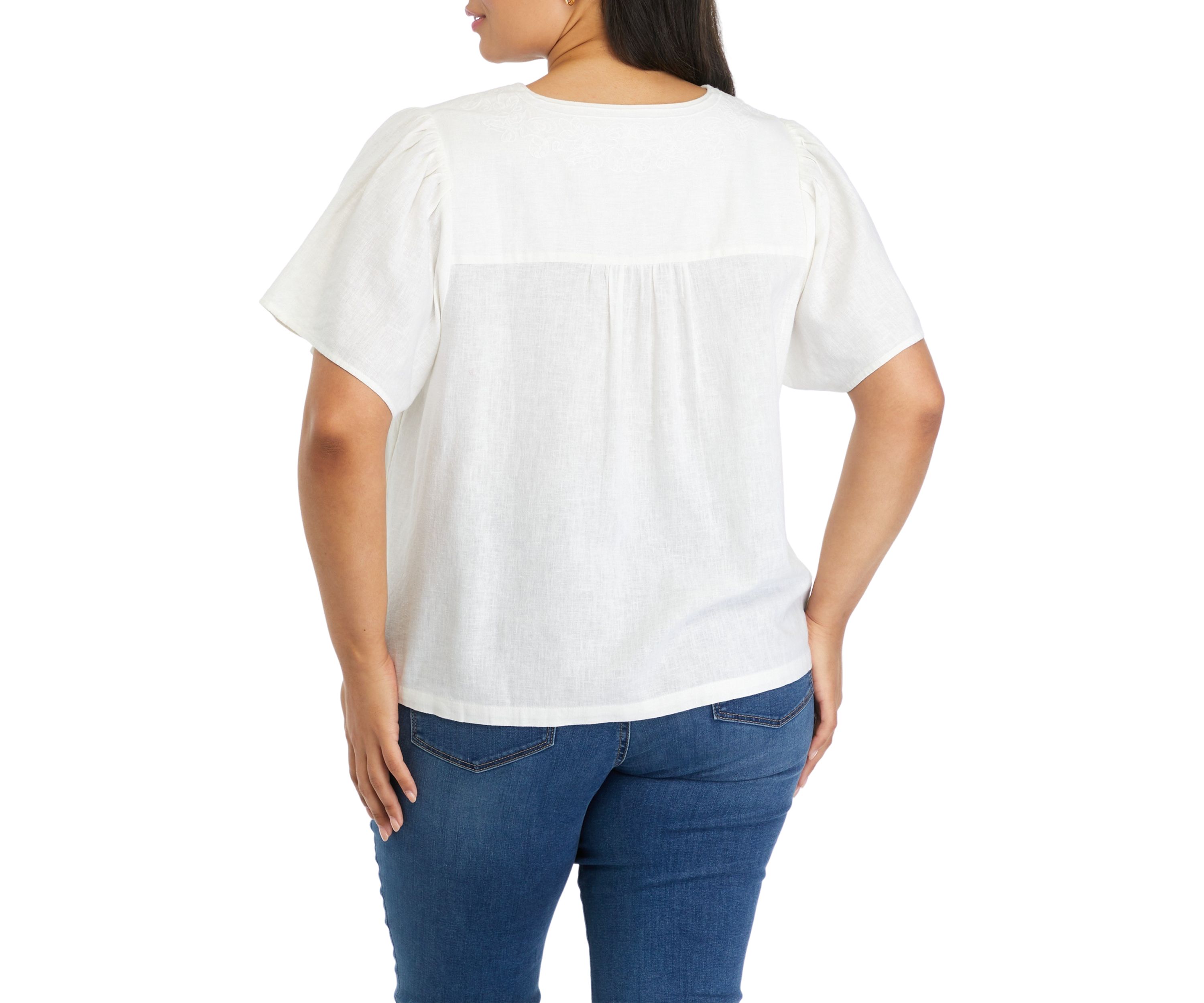 Plus Size Flutter Sleeve Top