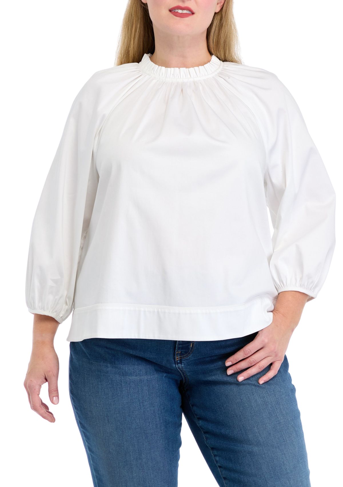 Plus Size 3/4 Sleeve Swing Top
