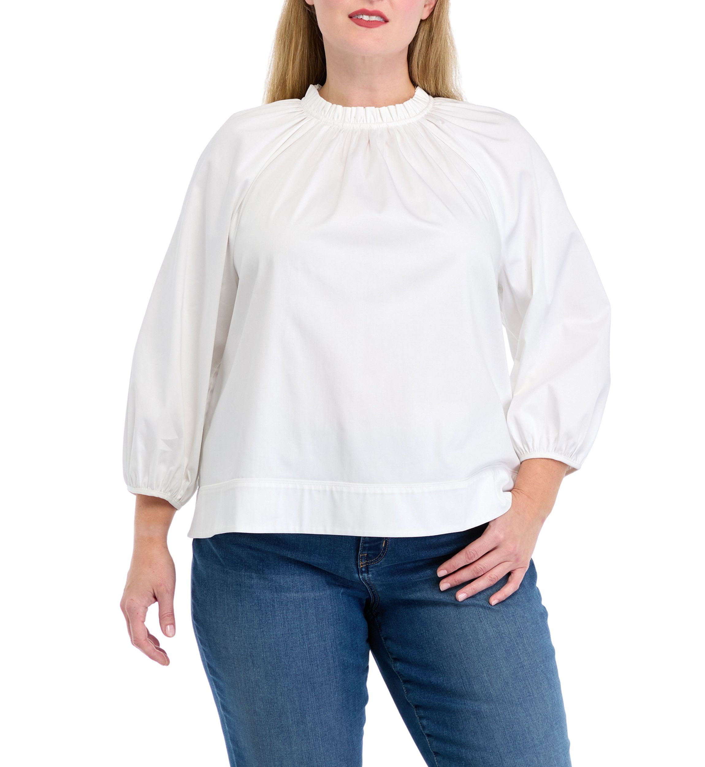 Plus Size 3/4 Sleeve Swing Top