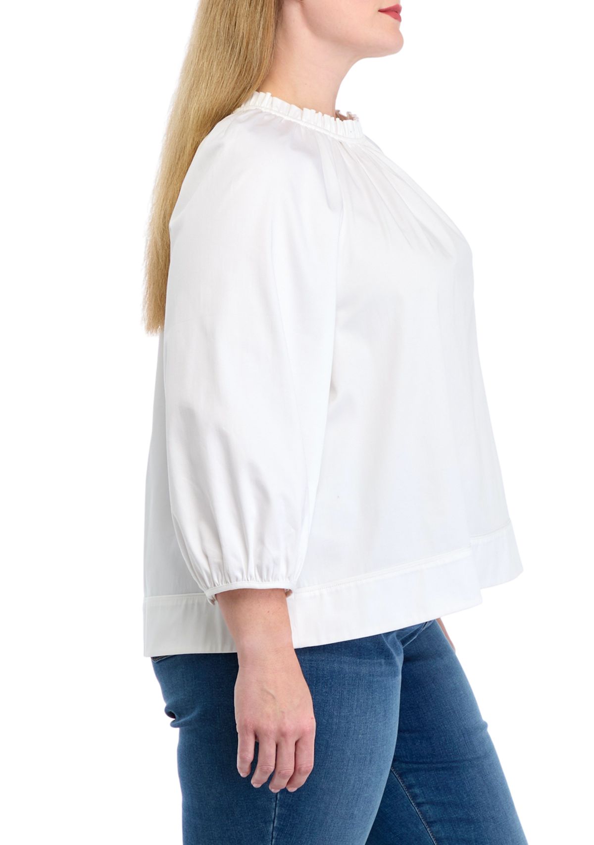 Plus Size 3/4 Sleeve Swing Top