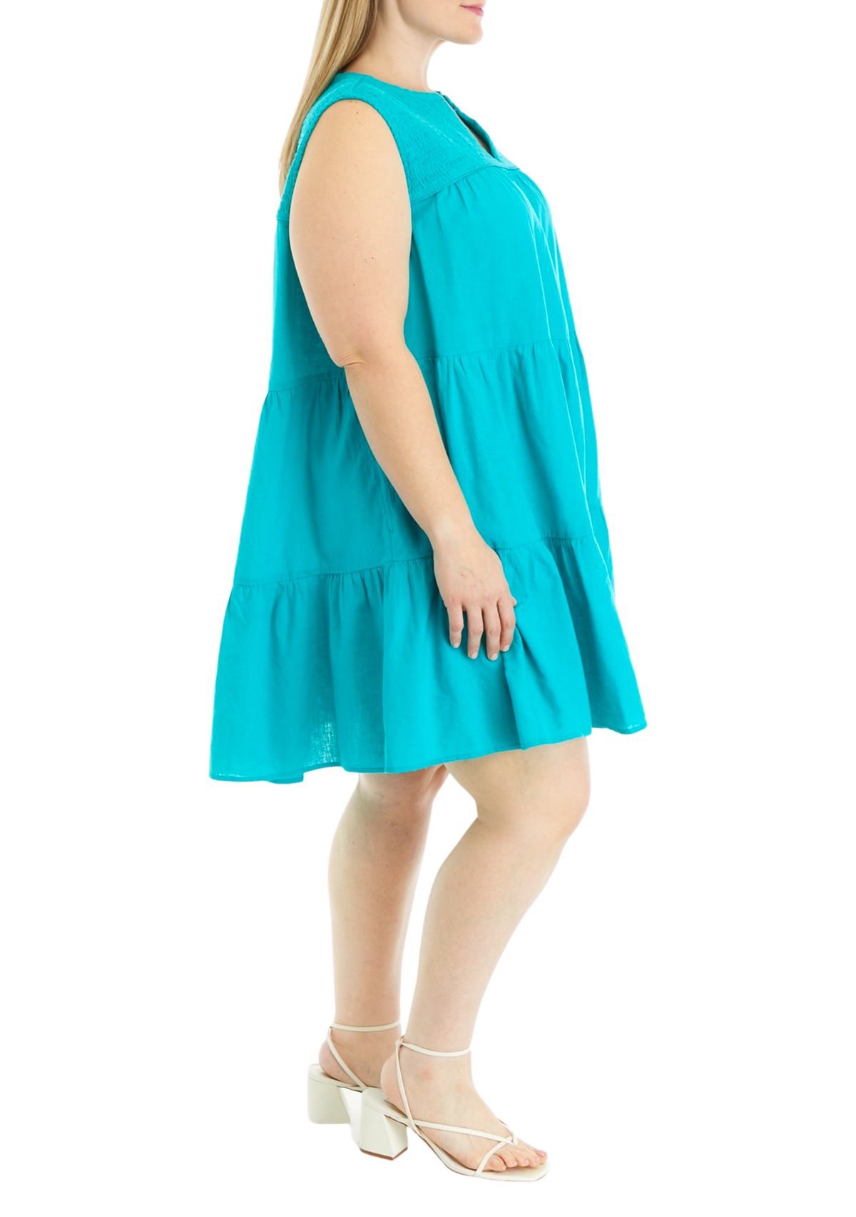 Plus Size Smocked Peasant Dress