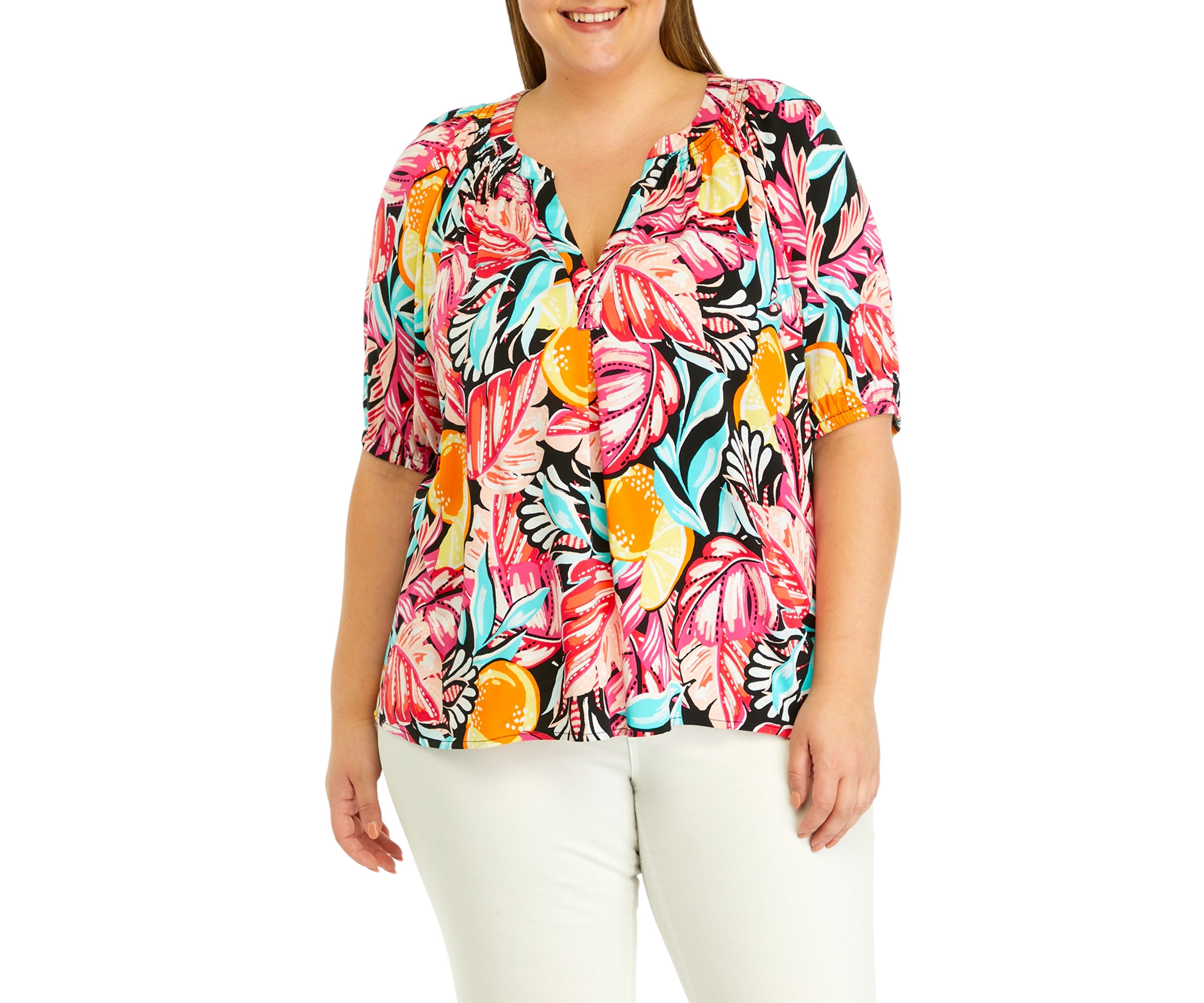 Plus Size Peasant Top