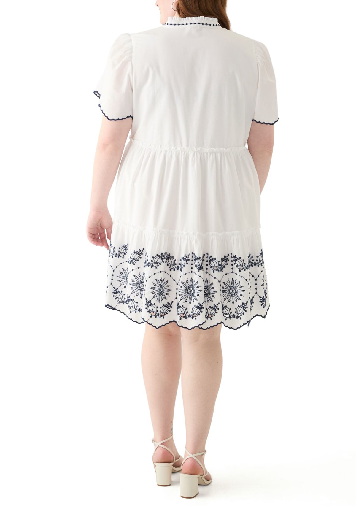 Plus Size Puff Sleeve Peasant Dress