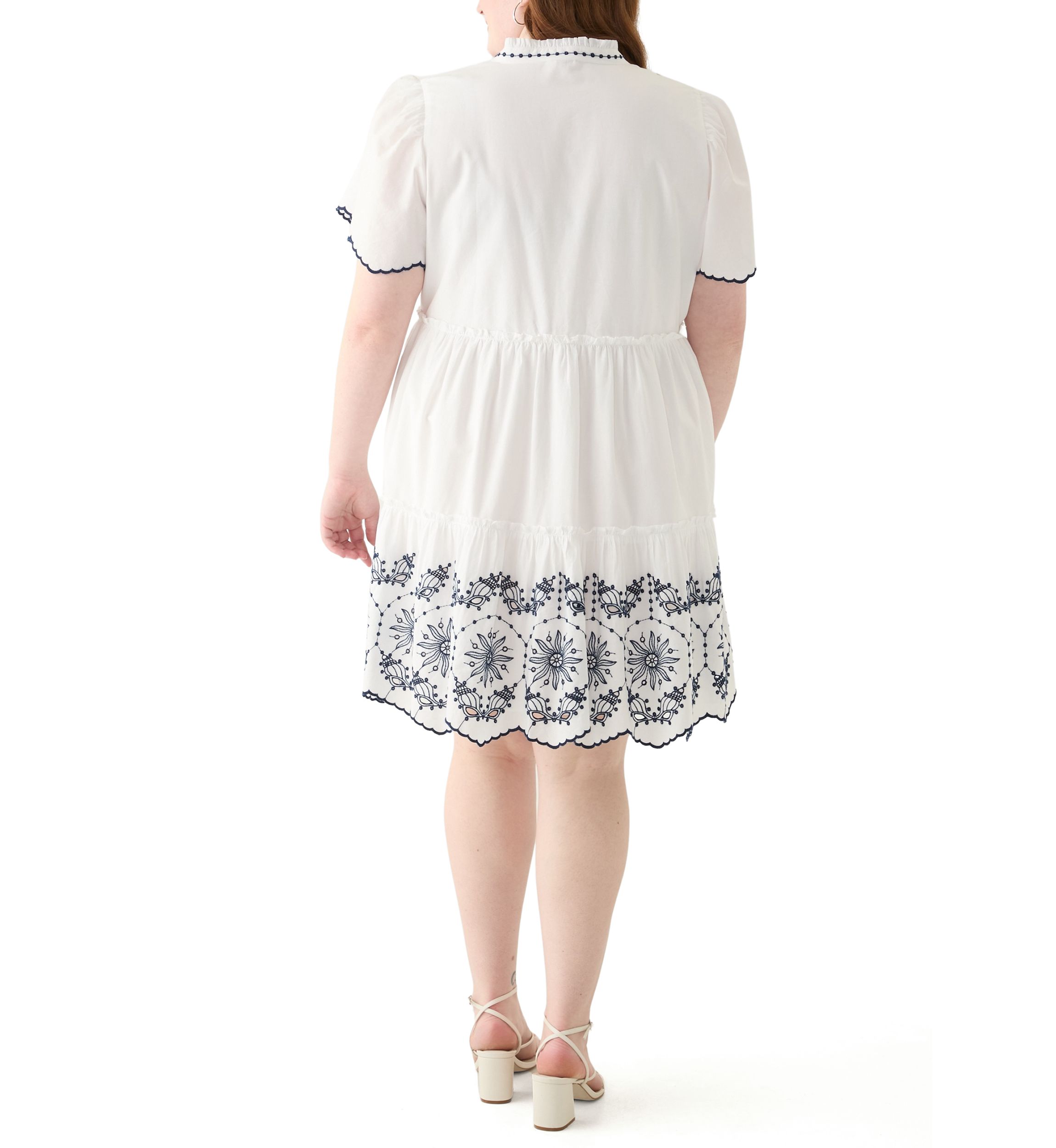 Plus Size Puff Sleeve Peasant Dress