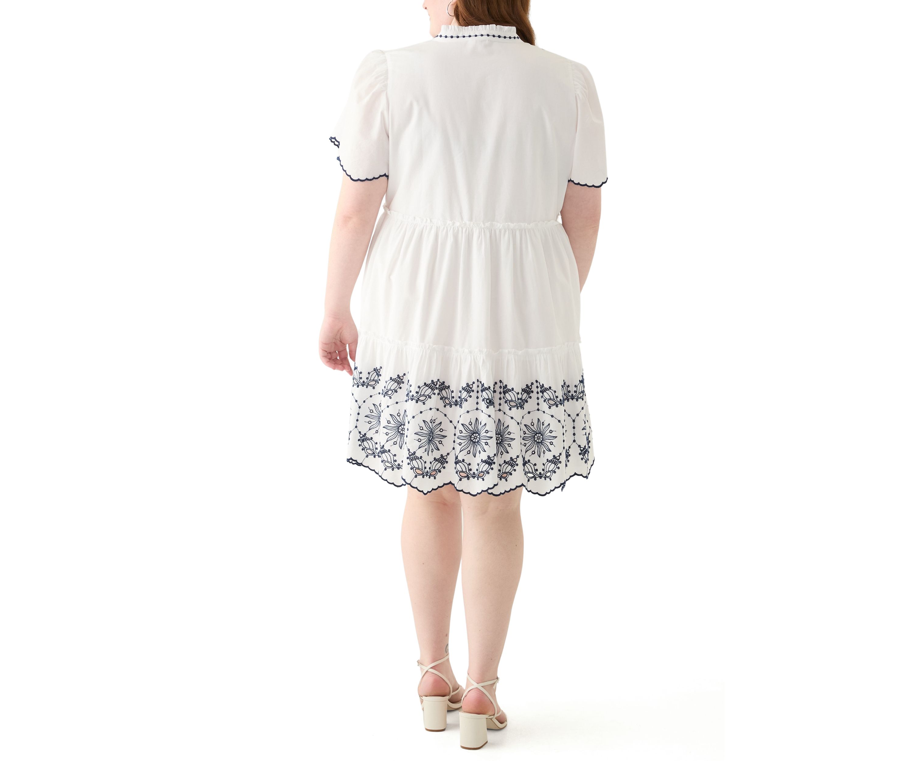 Plus Size Puff Sleeve Peasant Dress