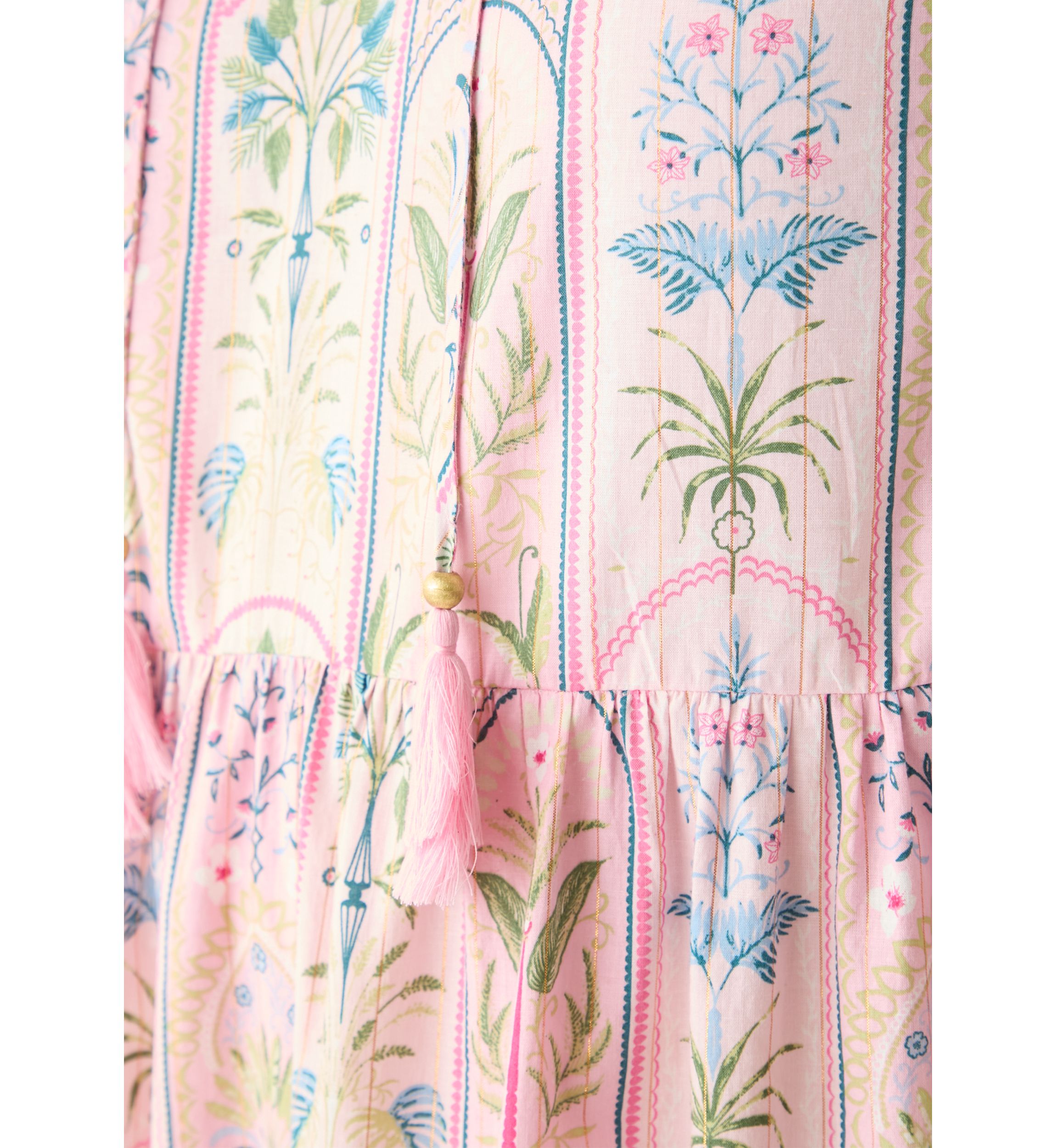 Plus Size Sleeveless Ruffle Neck Printed Midi Dress