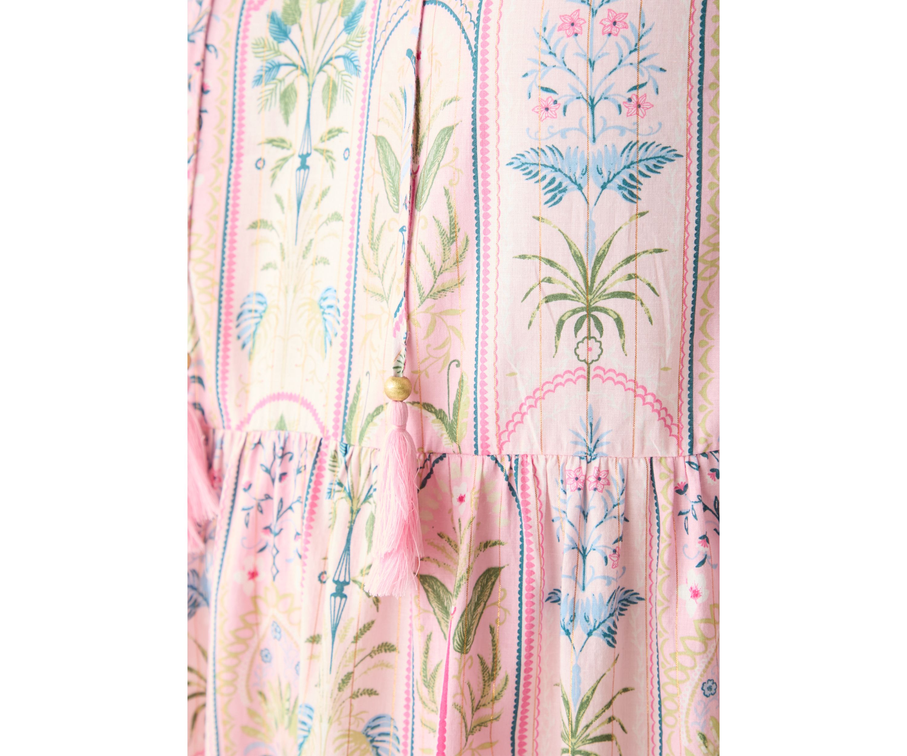 Plus Size Sleeveless Ruffle Neck Printed Midi Dress