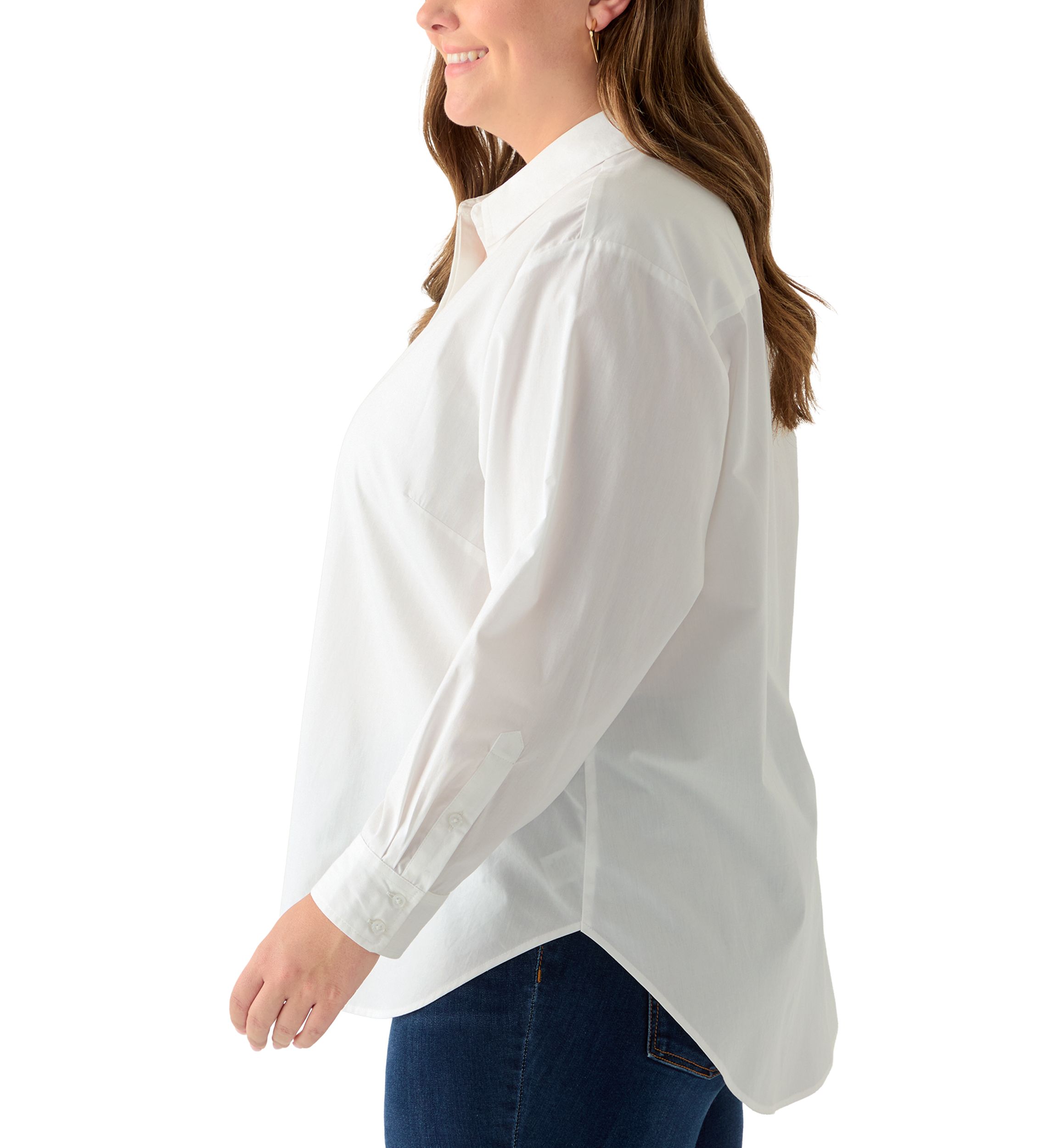 Plus Size Embellished Button Front Top