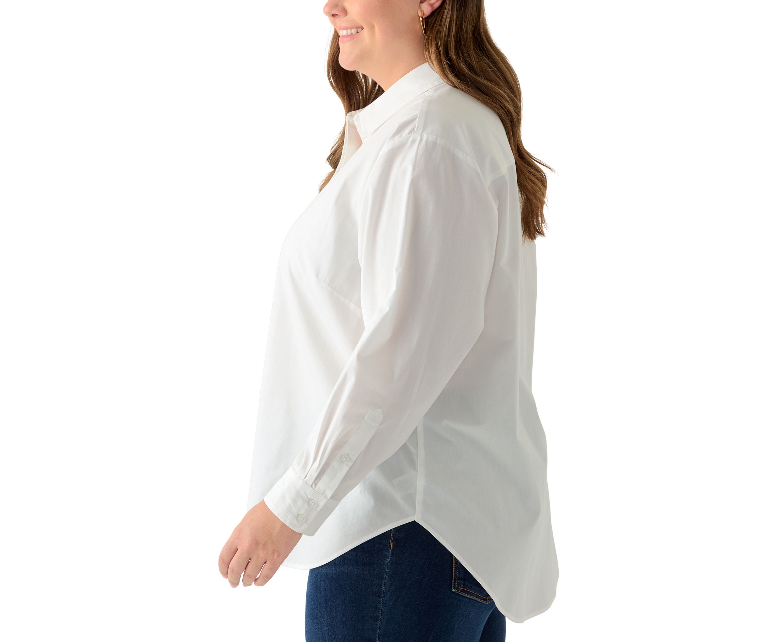 Plus Size Embellished Button Front Top