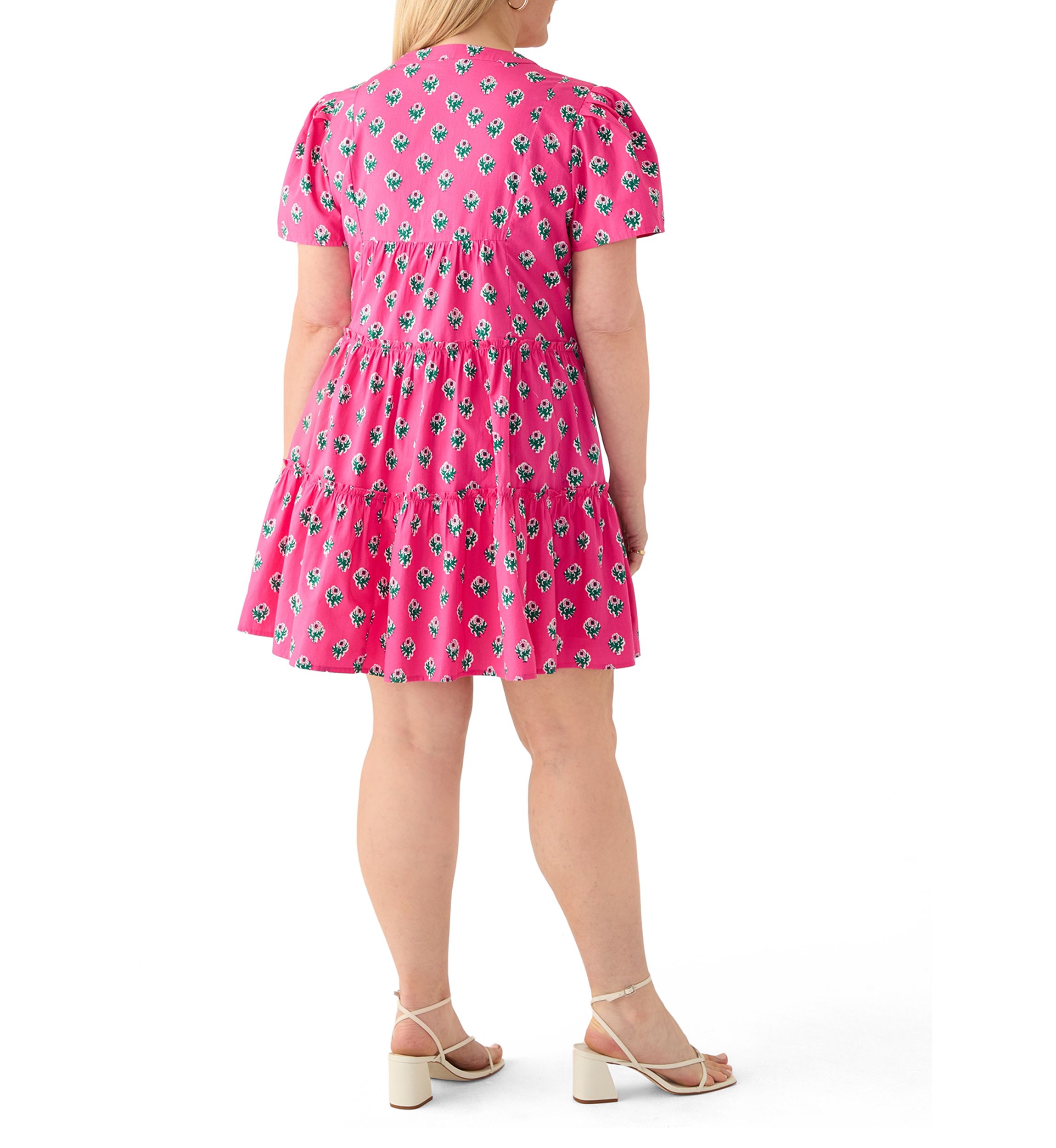 Plus Size Short Sleeve Tiered Dress 