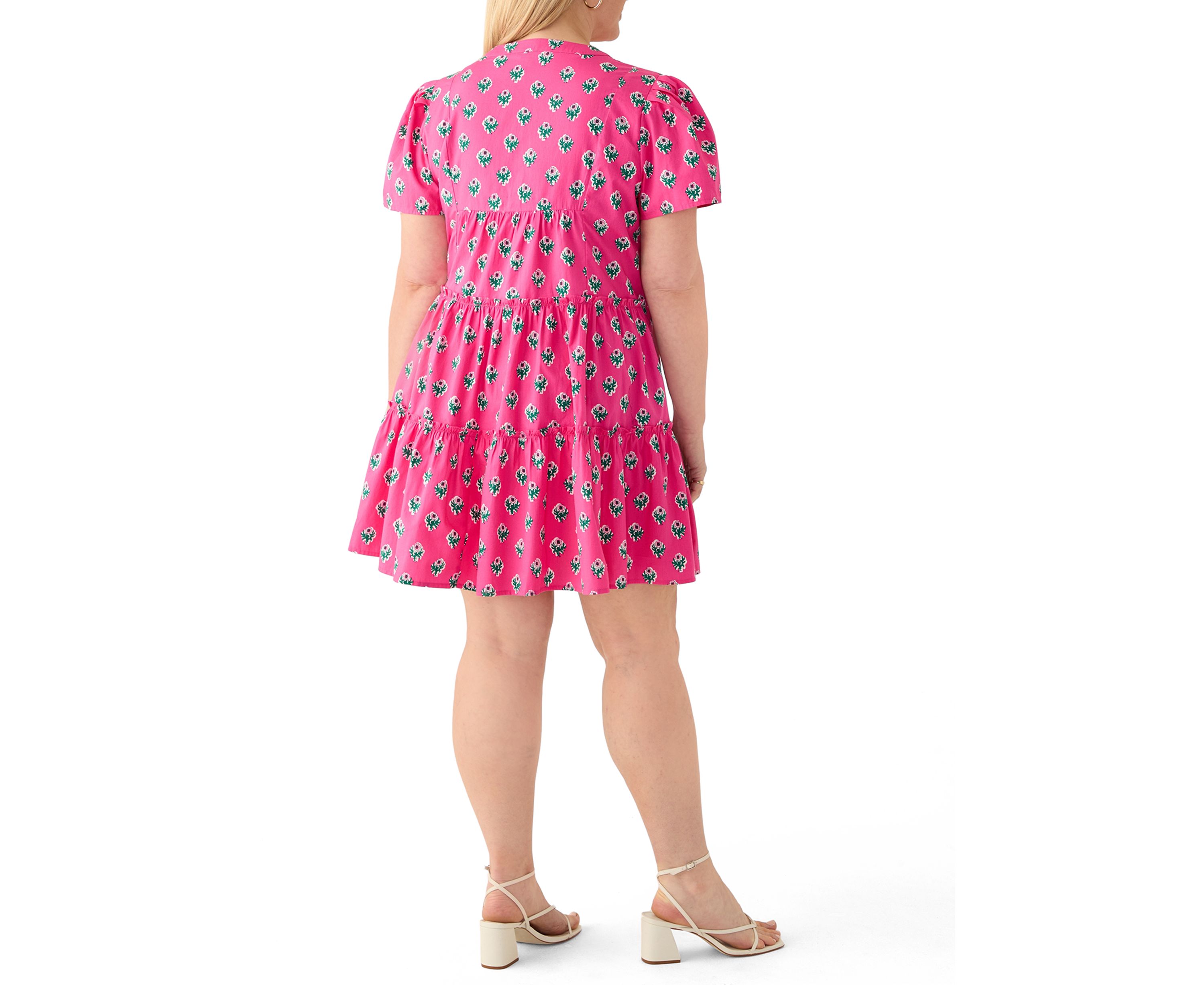 Plus Size Short Sleeve Tiered Dress 