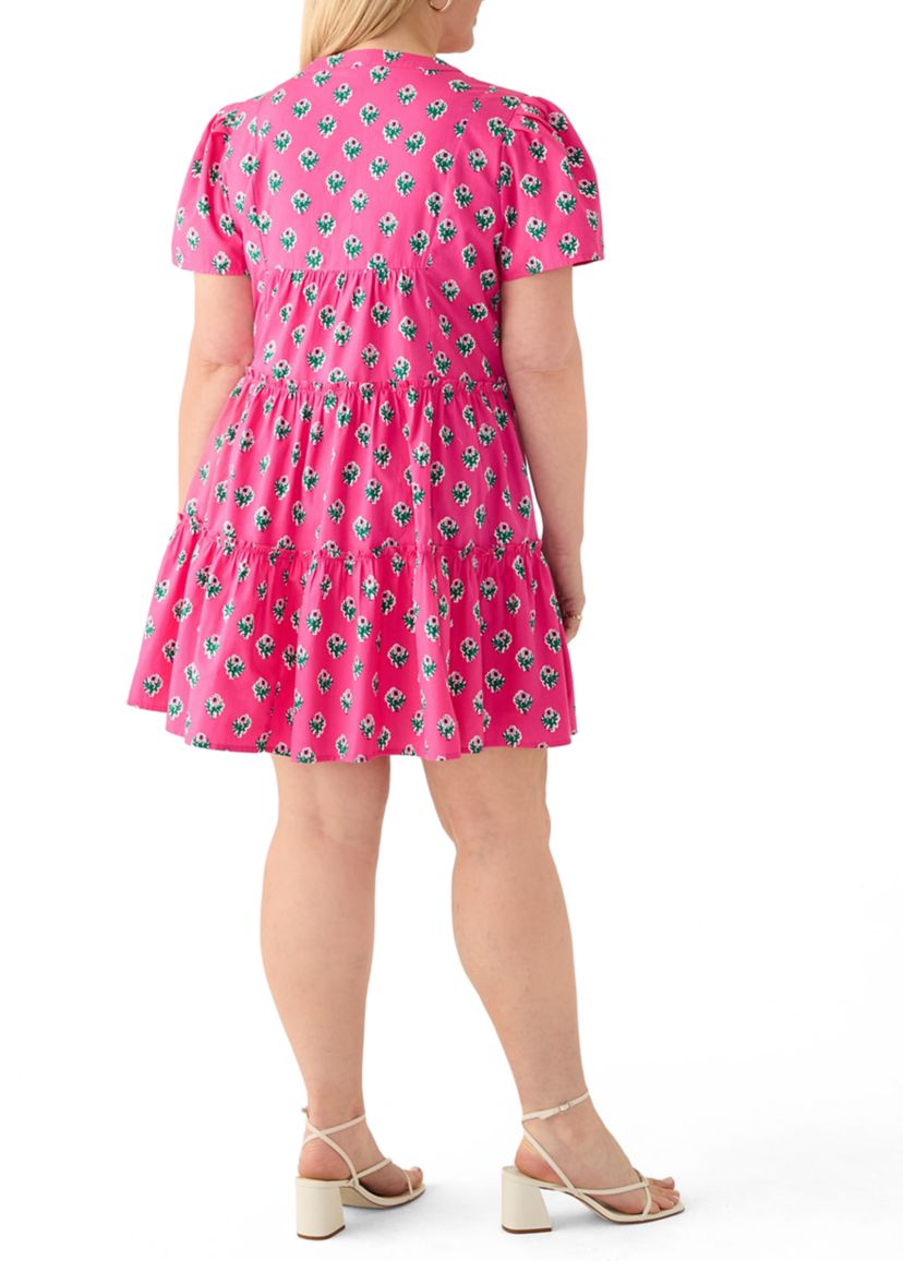 Plus Size Short Sleeve Tiered Dress 