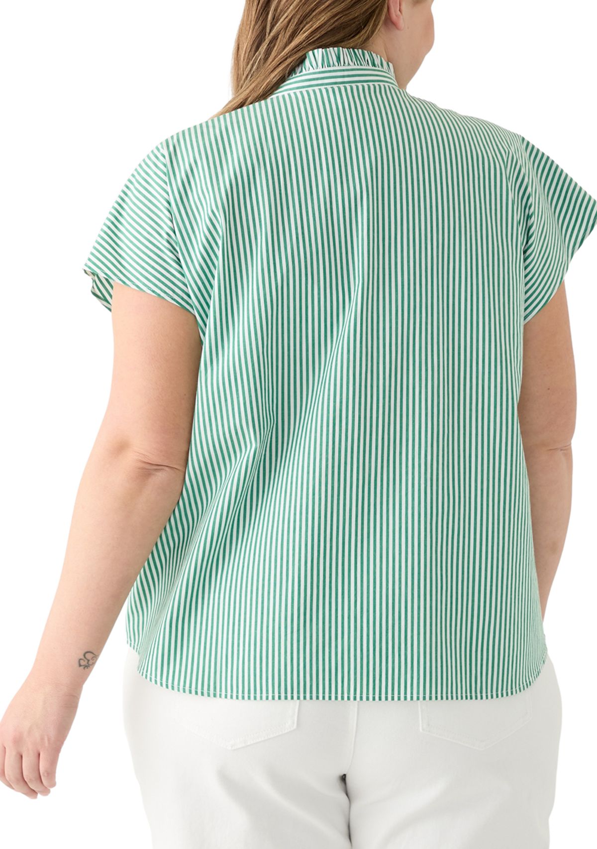 Plus Size Split Neck Top