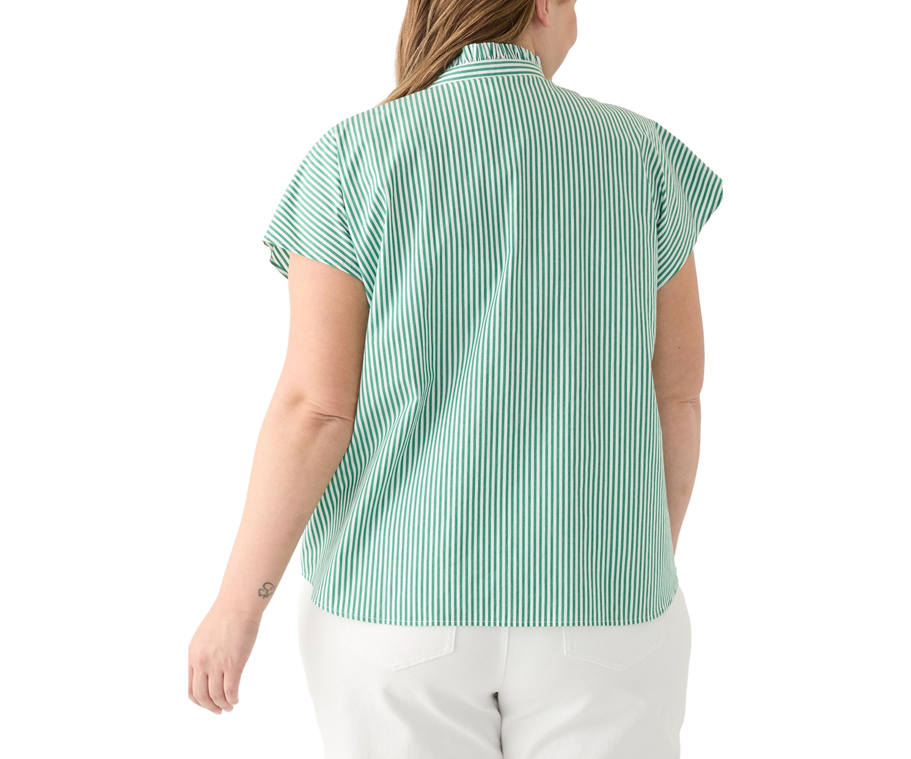 Plus Size Split Neck Top