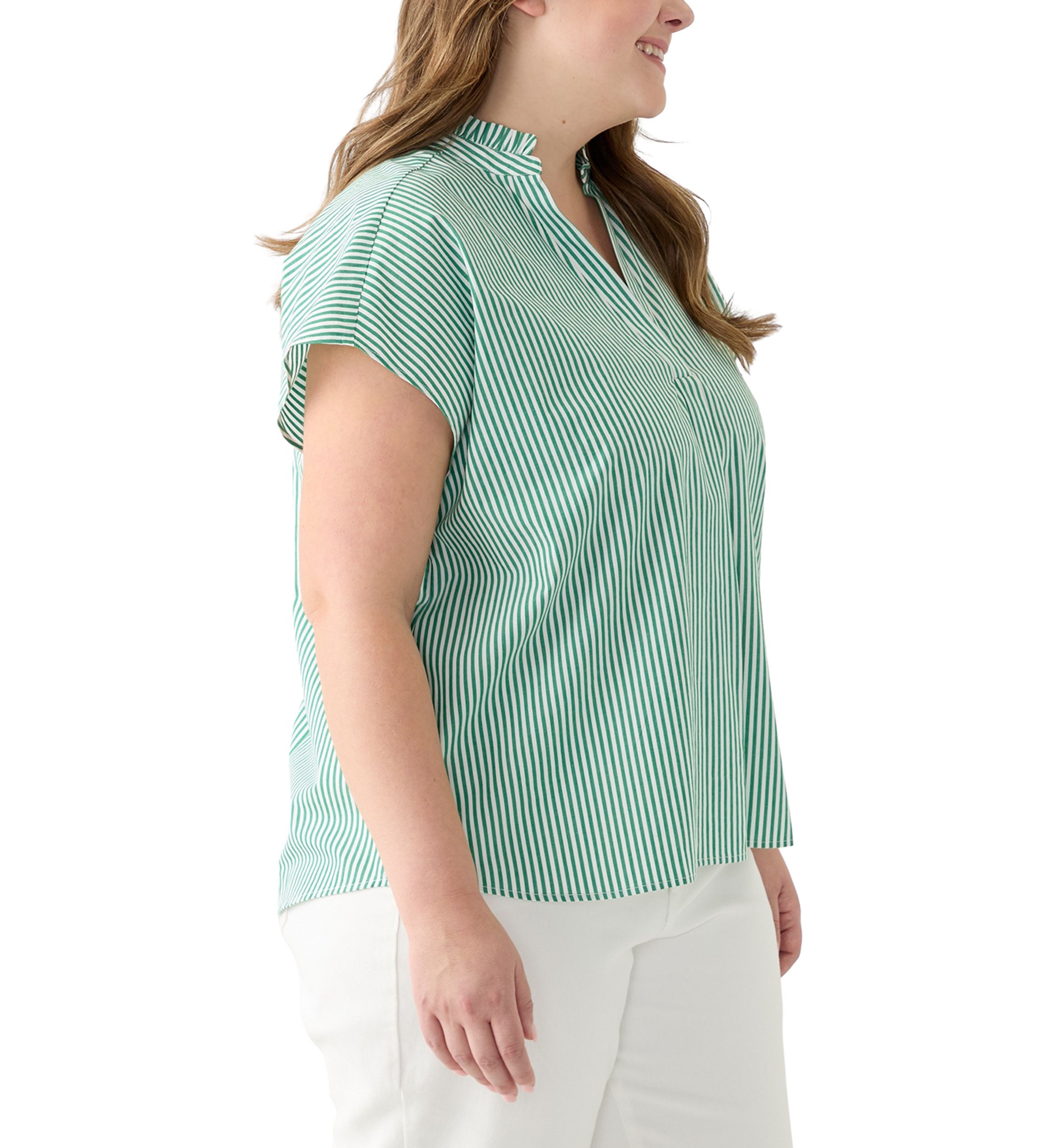 Plus Size Split Neck Top