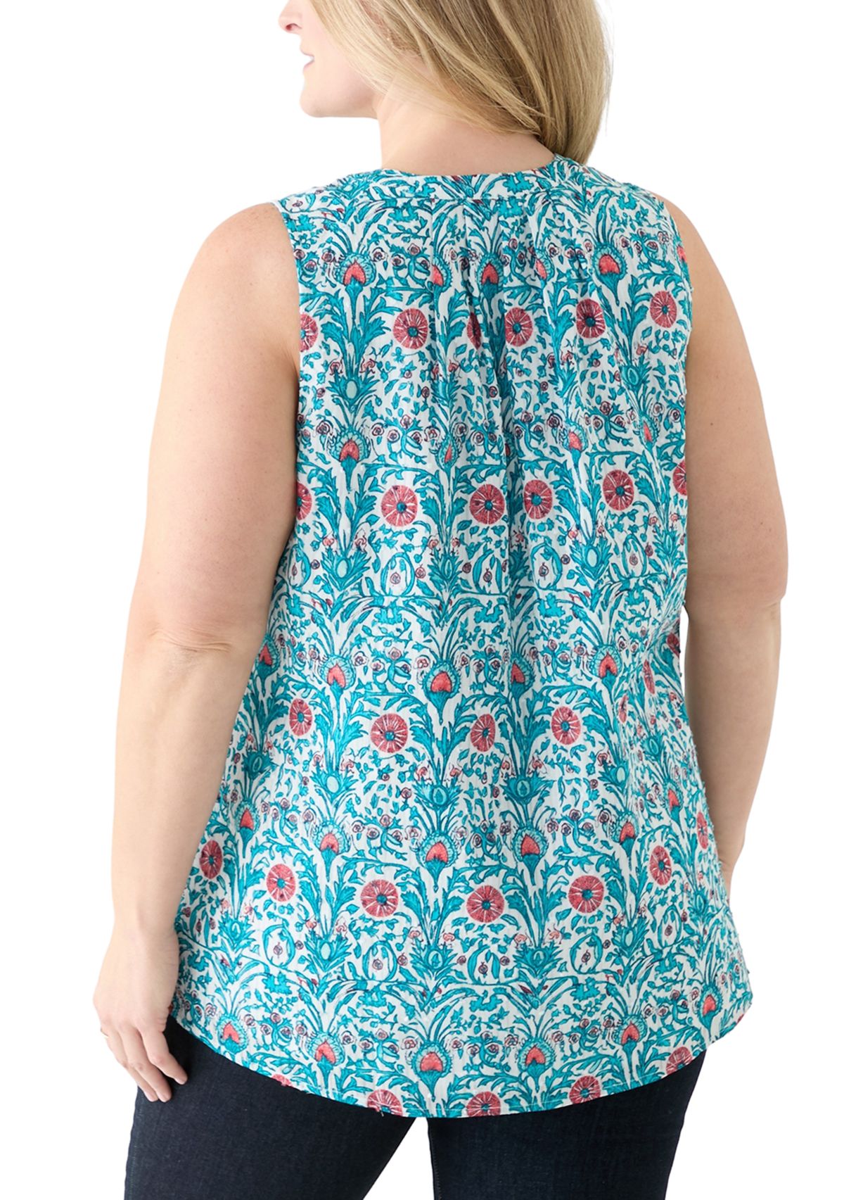 Plus Size Sleeveless Peasant Top 